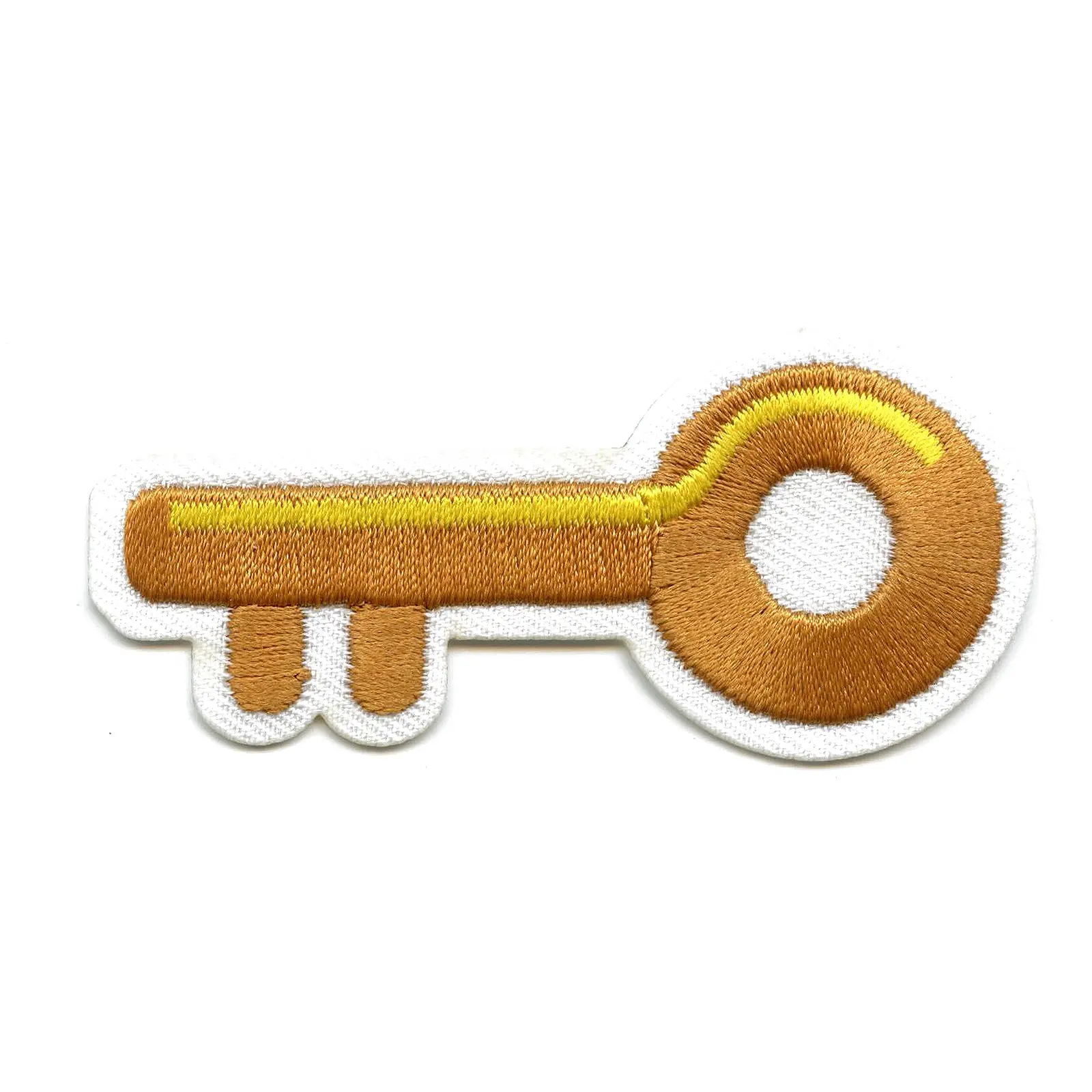 Gold Key Iron On Embroidered Patch