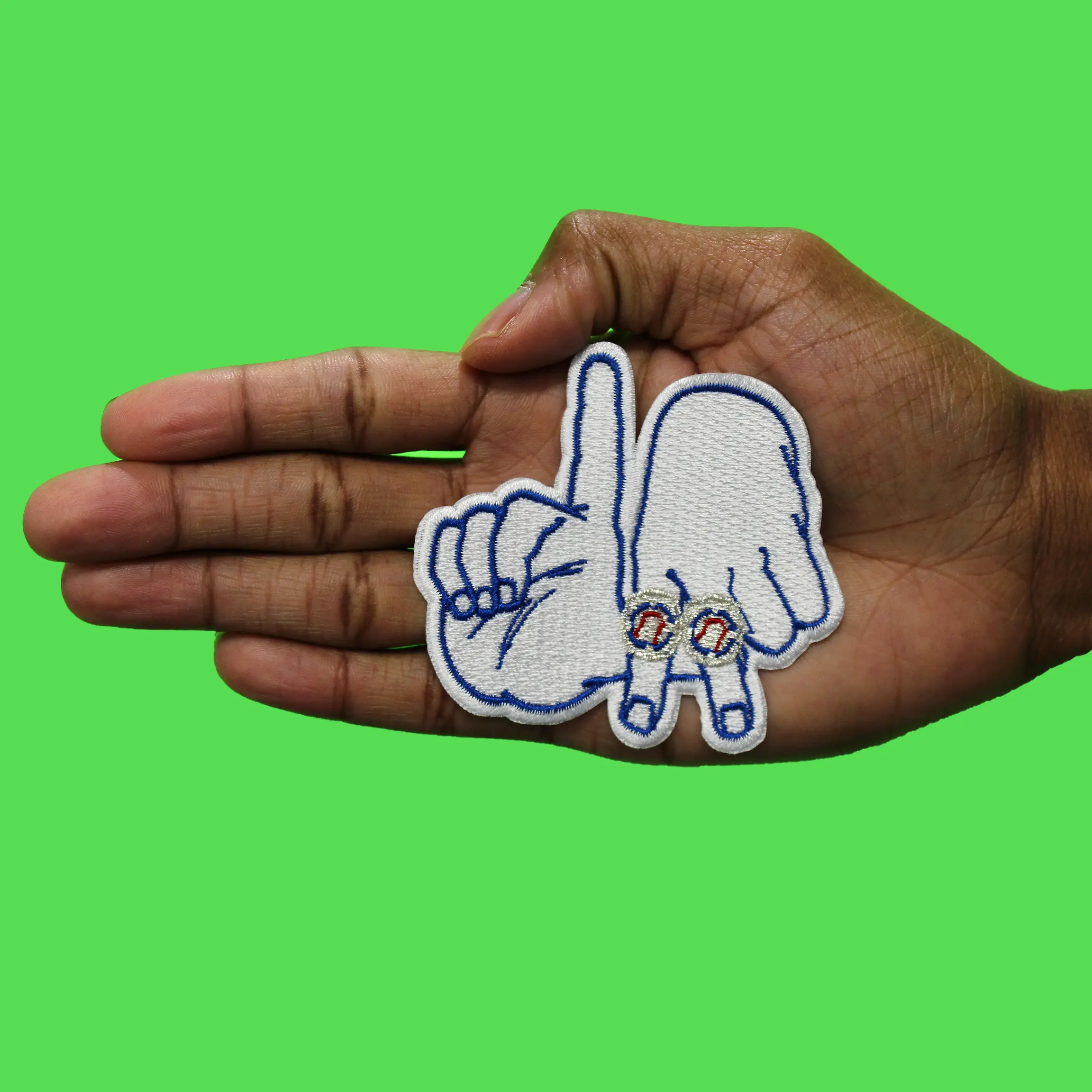 LA Back to Back Champions Patch Ring Hand Sign Embroidered Iron On - Image 2