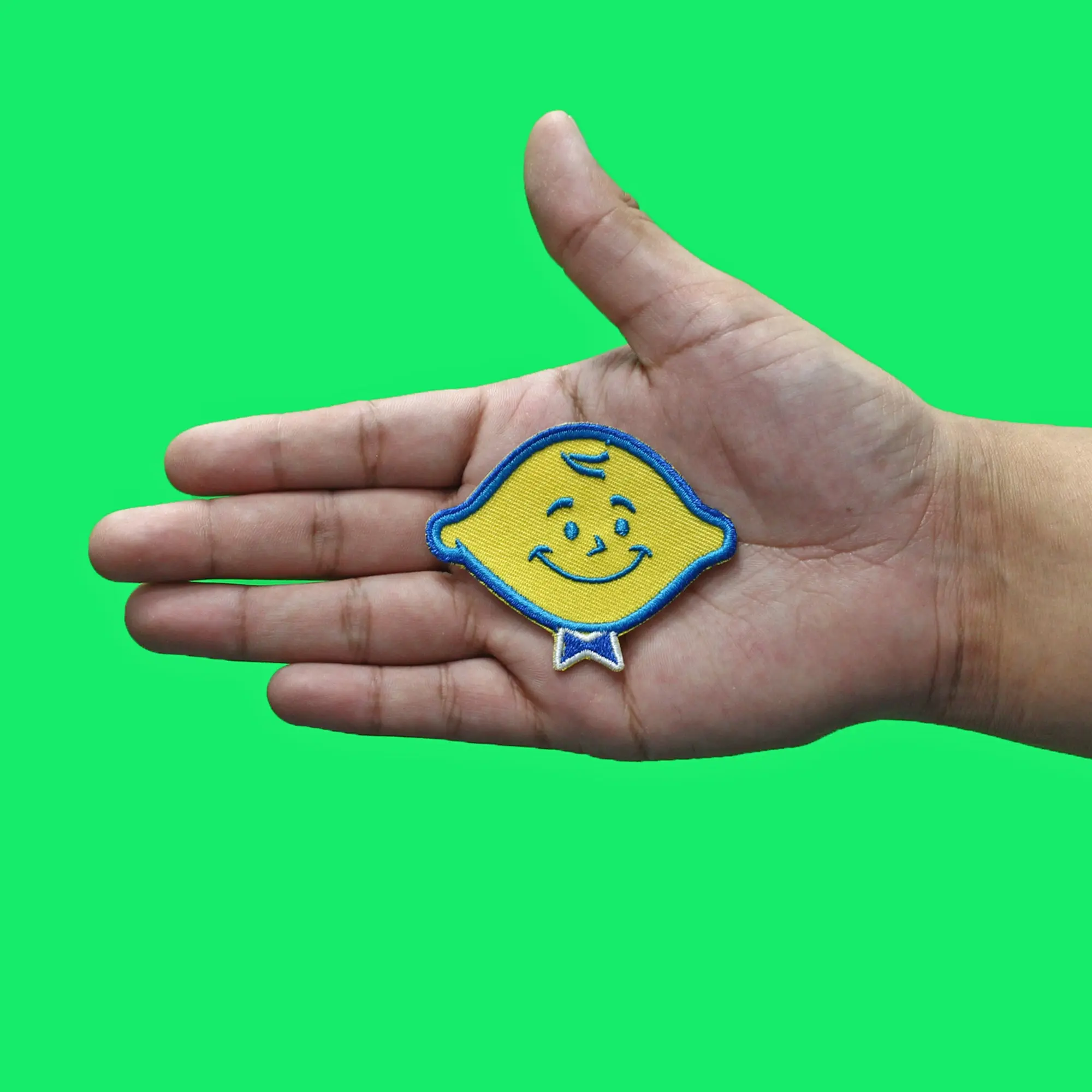LemonHead Smiling Logo Candy Patch Sour Yellow Bowtie Embroidered Iron On - Image 3