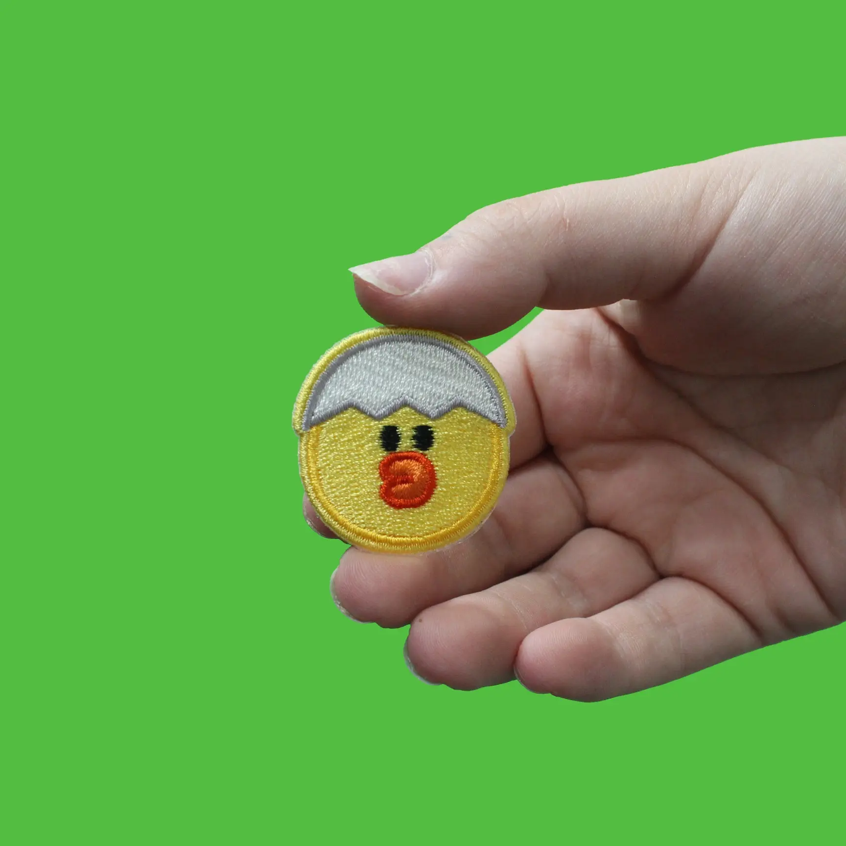 Line Friends Chick Sally Head With Eggshell Embroidered Iron On Patch - Image 2