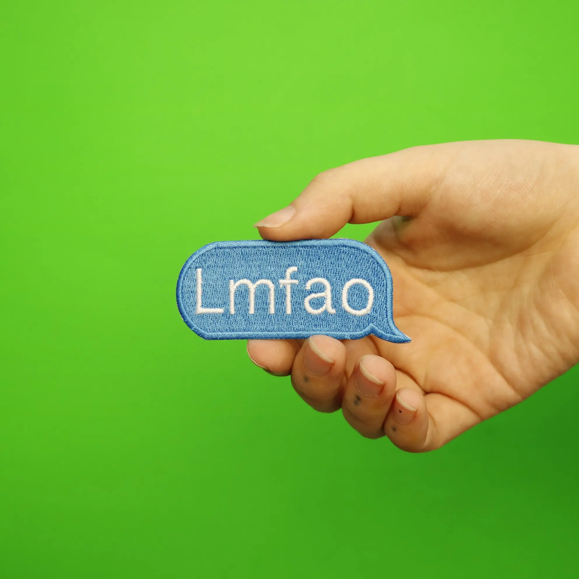 Lmfao Blue Text Bubble Embroidered Iron On Patch - Image 2