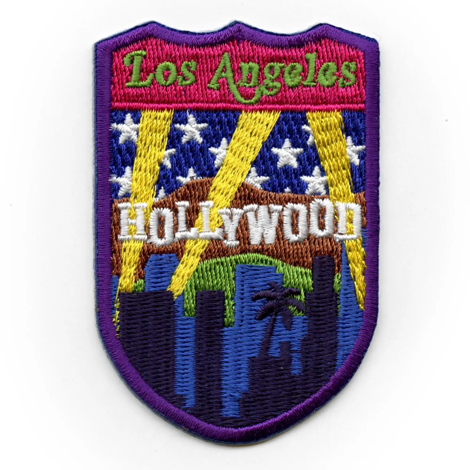 Los Angeles Hollywood California City Tourist Patch World Travel Badge Embroidered Iron On
