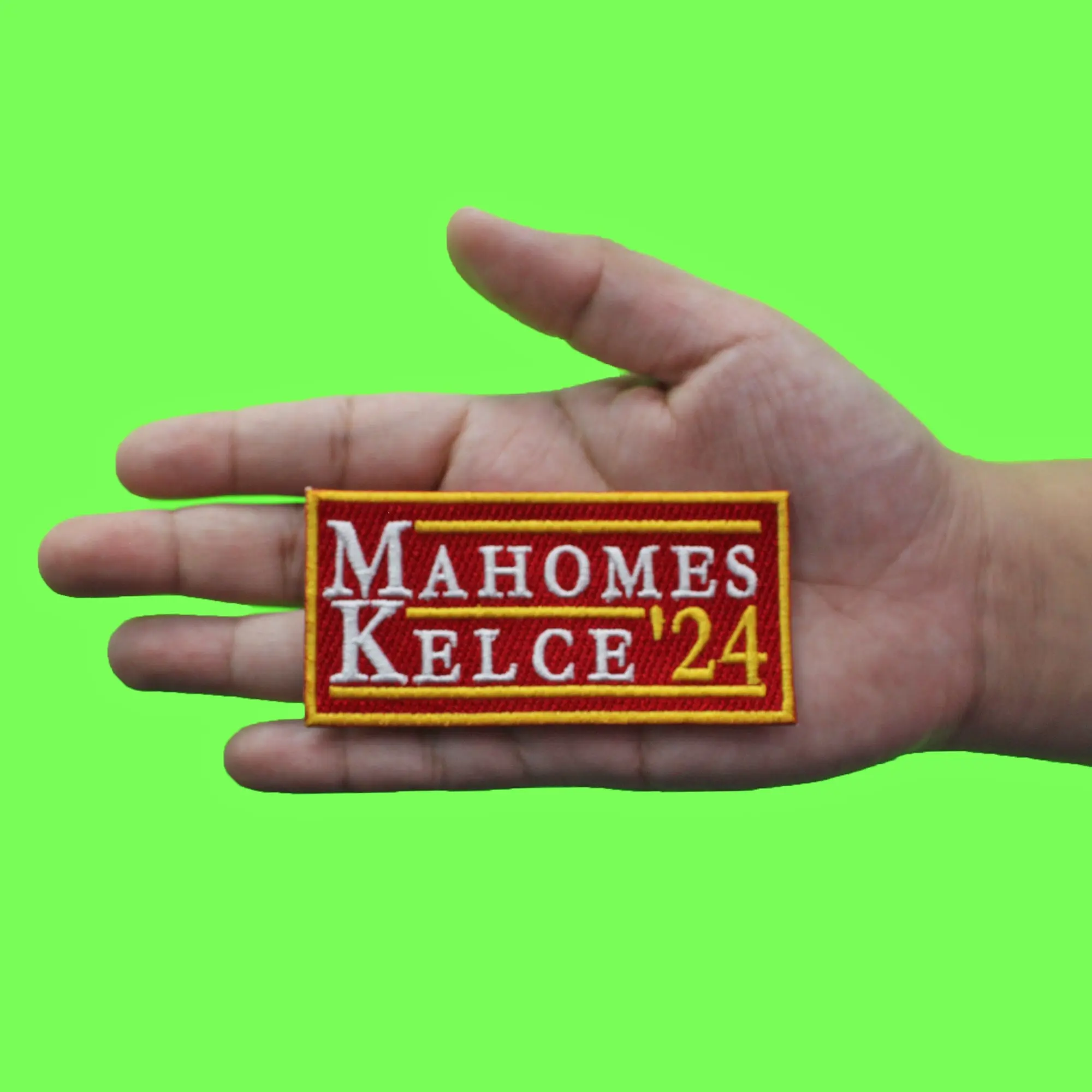 Mahomes Kelce 2024 Patch Kansas City Football Presidential Embroidered Iron On - Image 2