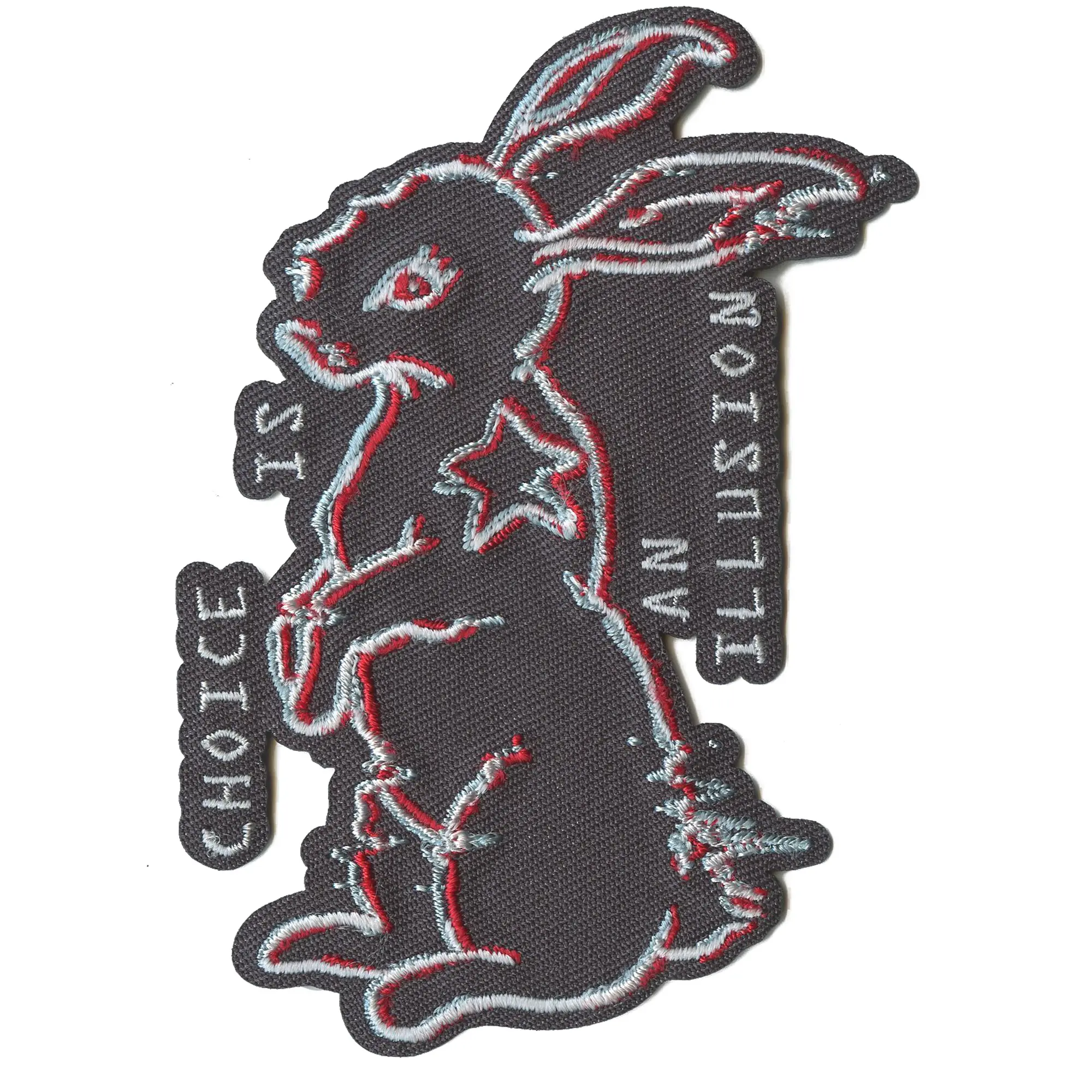 Matrix White Rabbit Patch Choice Is An Illusion Embroidered Iron on