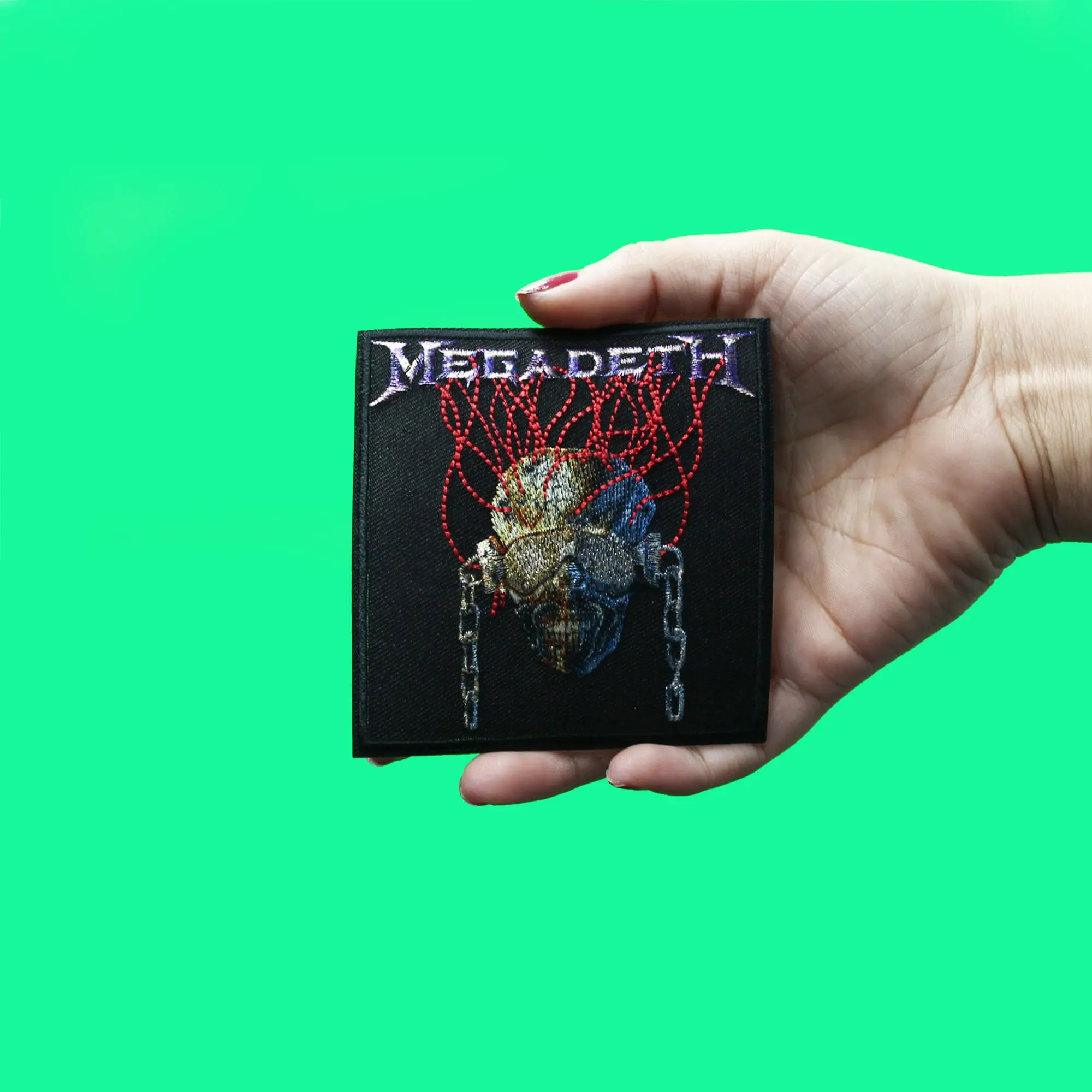 Megadeth Patch Skull Wires Embroidered Iron On - Image 2