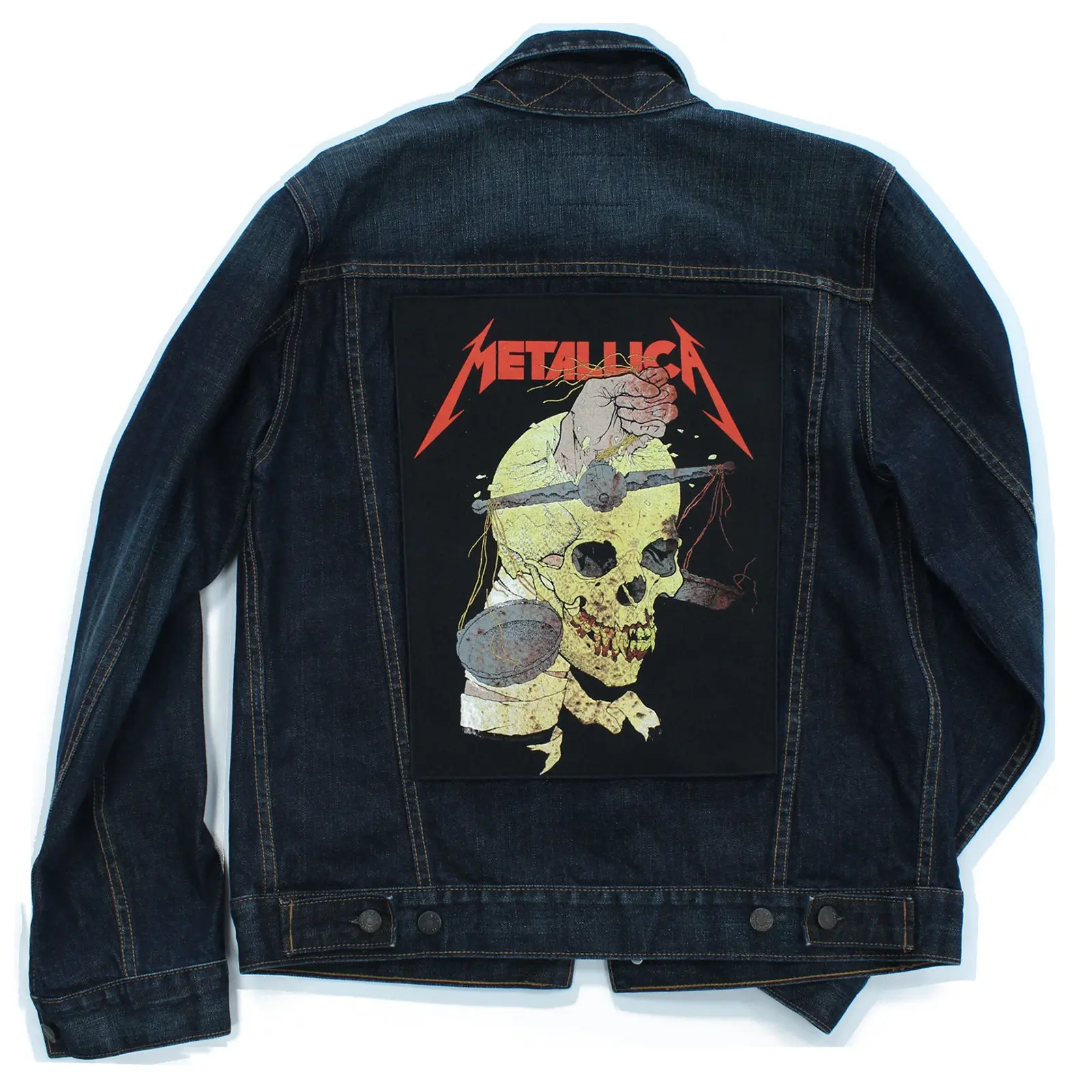 Metallica Harvester Of Sorrow Back Patch Skull Iconic Rock XL DTG Printed Sew On - Image 2