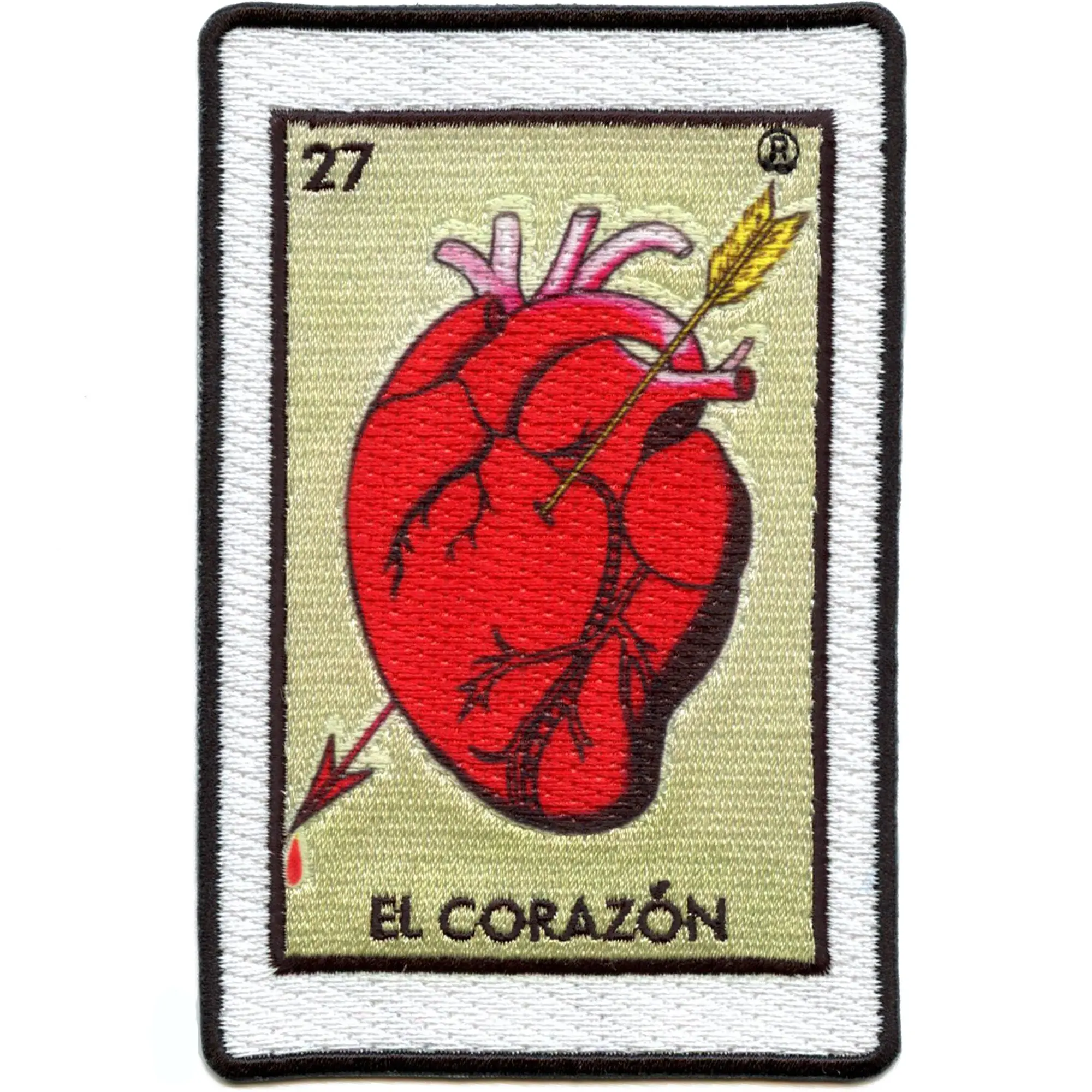 El Corazon 27 Patch Heart Mexican Loteria Card Sublimated Embroidery Iron On - Image 2