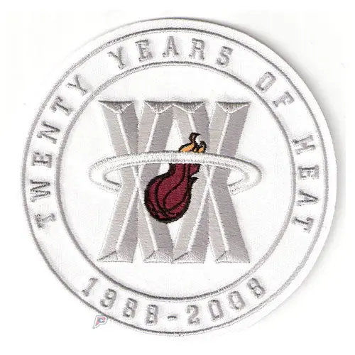 Miami Heat 20th Anniversary Logo Patch White (2007-08)