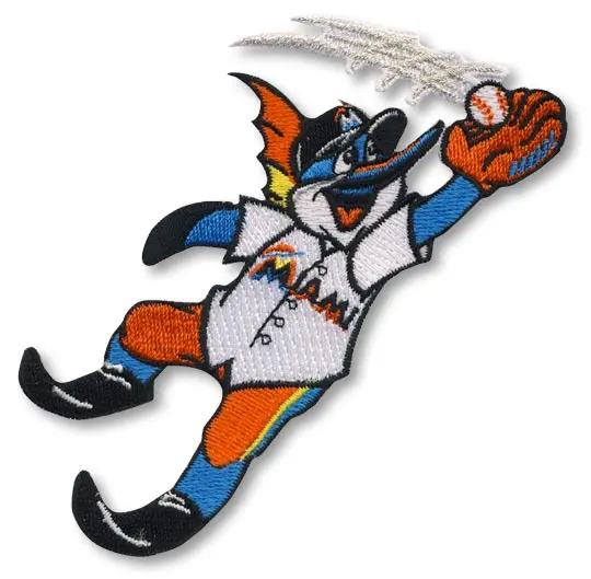Miami Marlins Team Mascot 'Billy the Marlin' Logo Patch