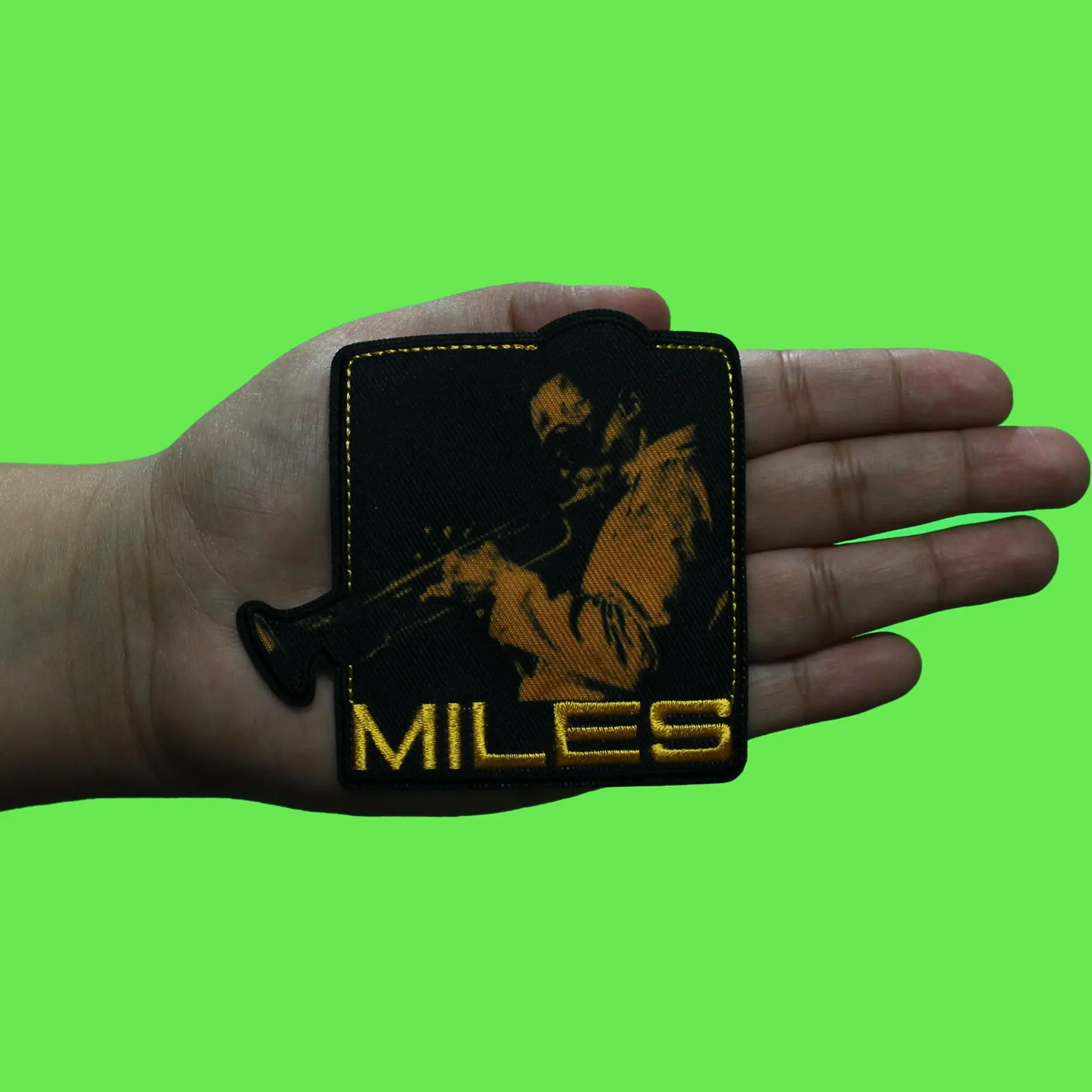 Miles Davis Trumpet Patch  Protrait Sublimated Embroidered Iron On - Image 2