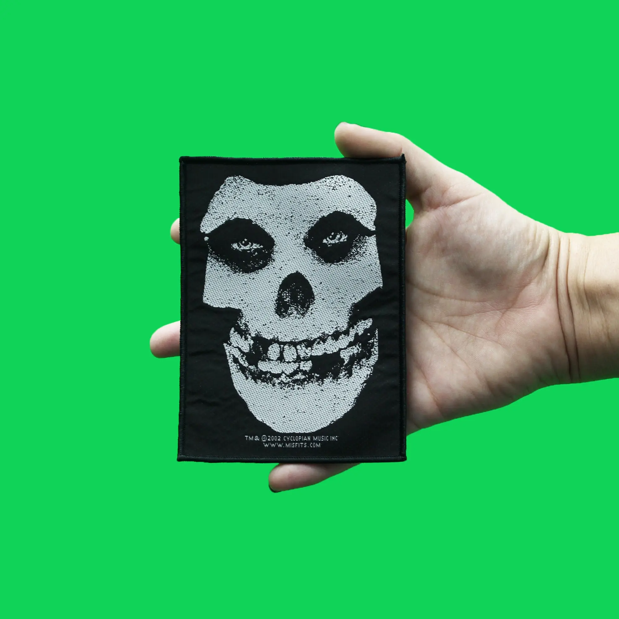 Misfits White Skull Patch Grunge Punk Rock Woven Sew On - Image 2