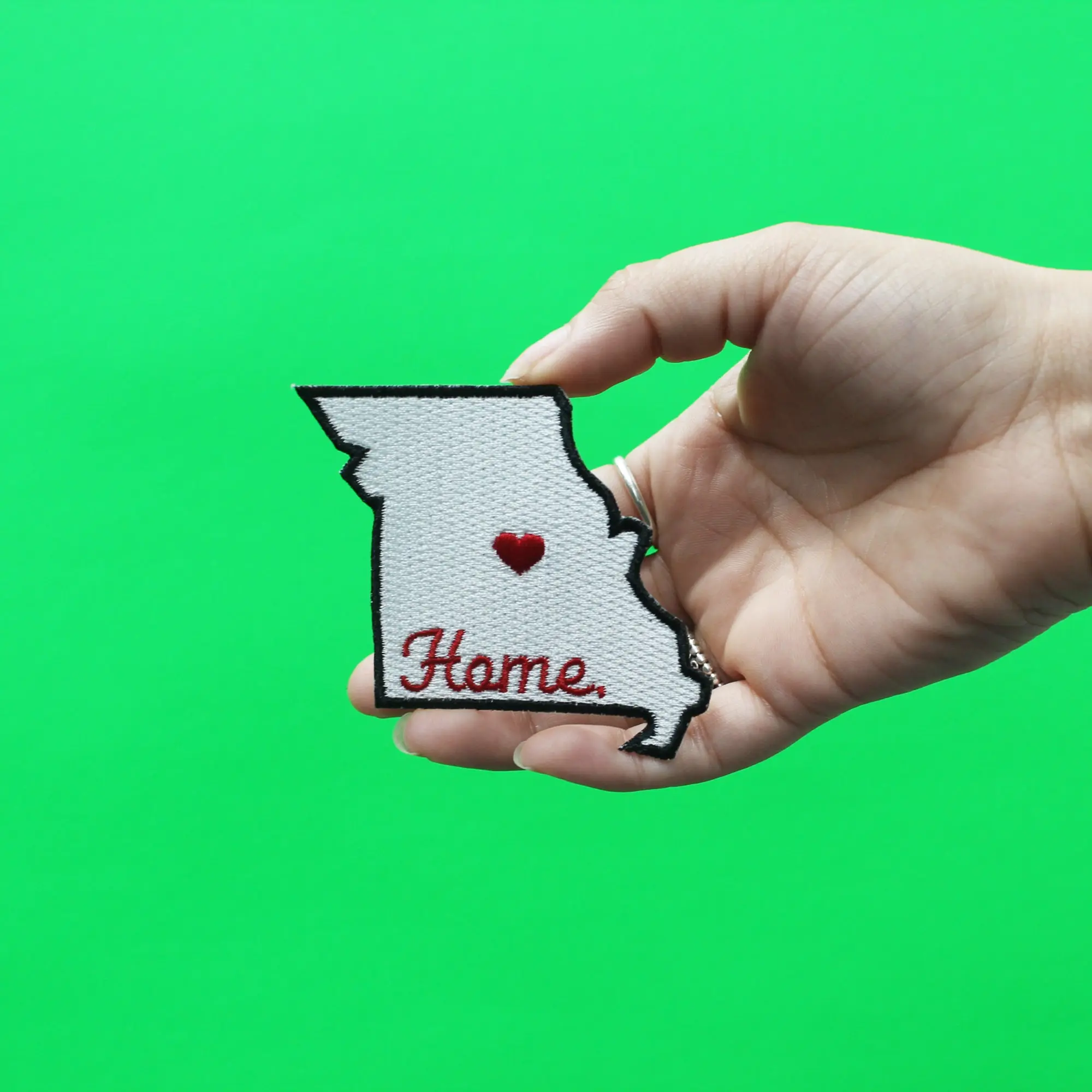 Missouri Home State Patch Football Parody Embroidered Iron On - White Alternate - Image 2