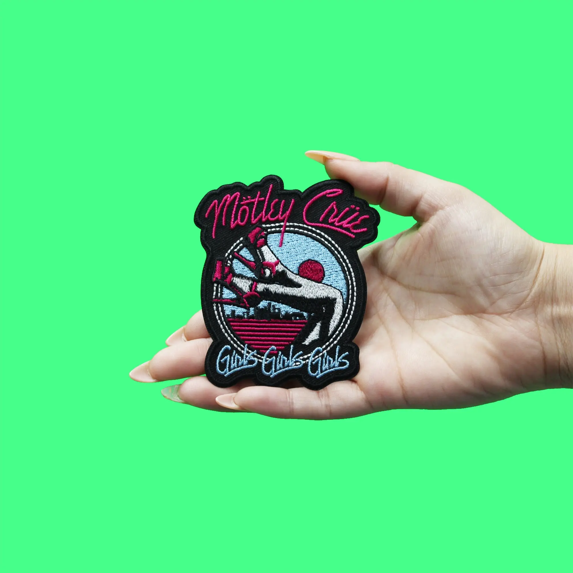 Official Motley Crue Patch "Girls Girls Girls" Embroidered Iron On - Image 2