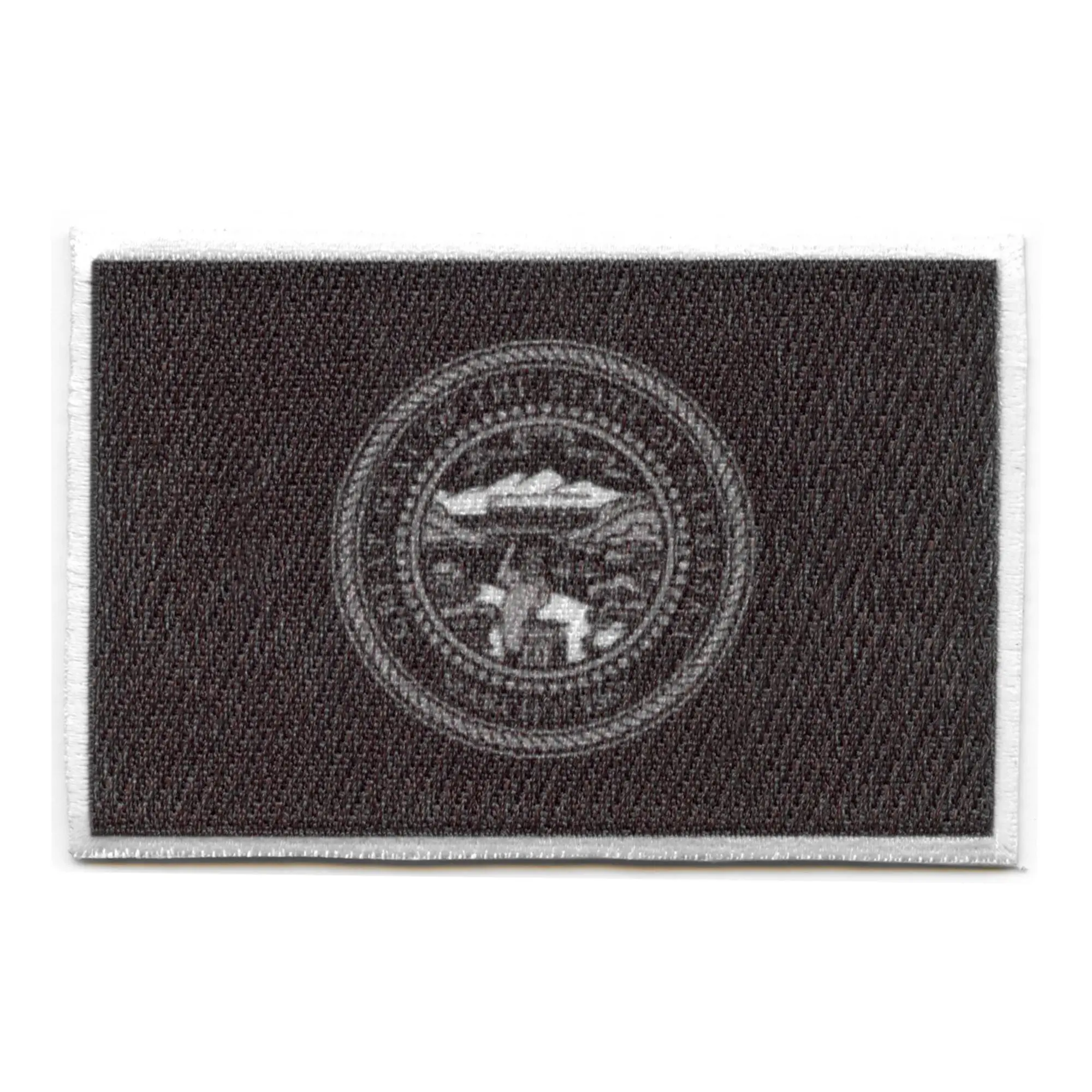 Nebraska Patch State Flag Grayscale Embroidered Iron On