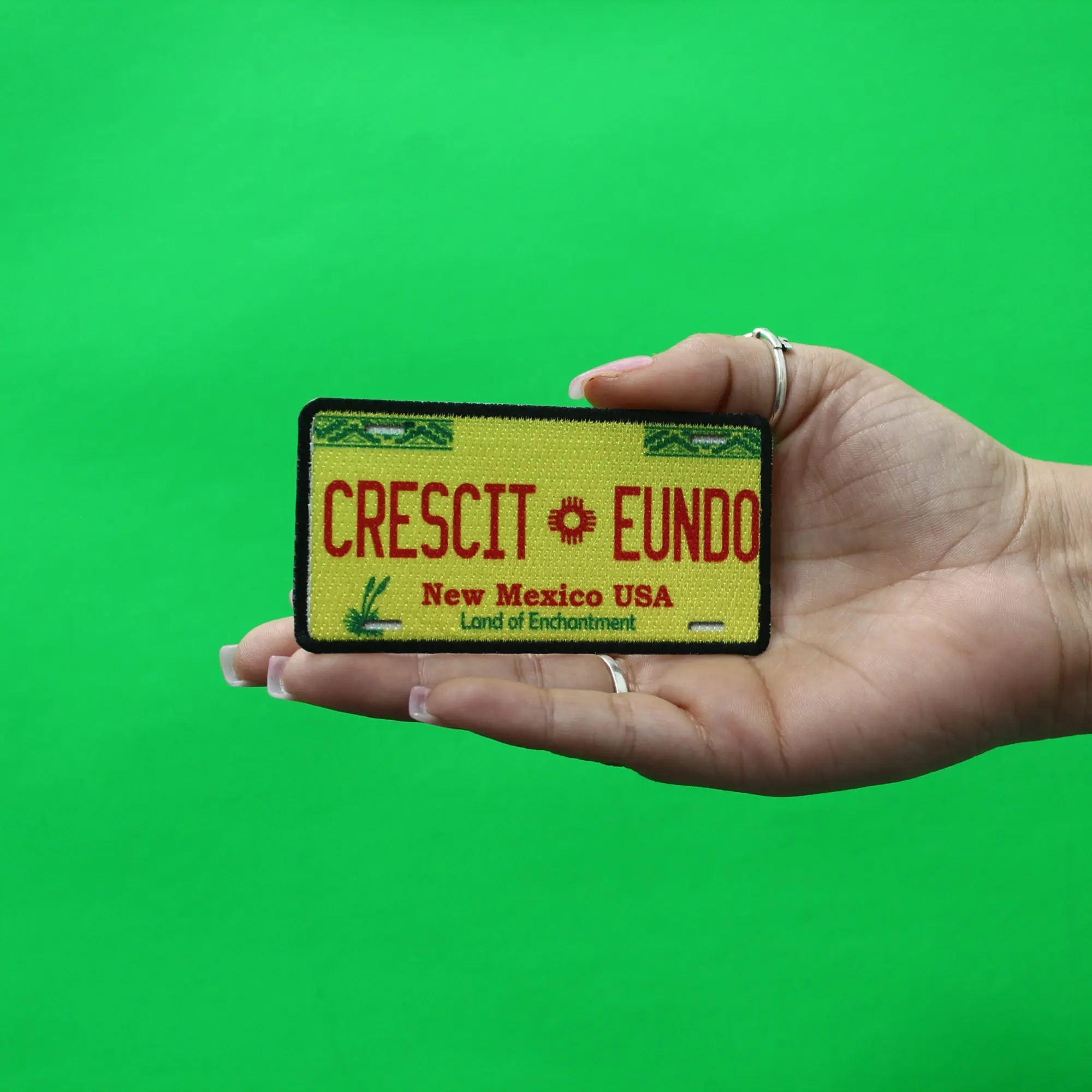 New Mexico License Plate Patch Crescit Eundo Travel Sublimated Iron On - Image 2
