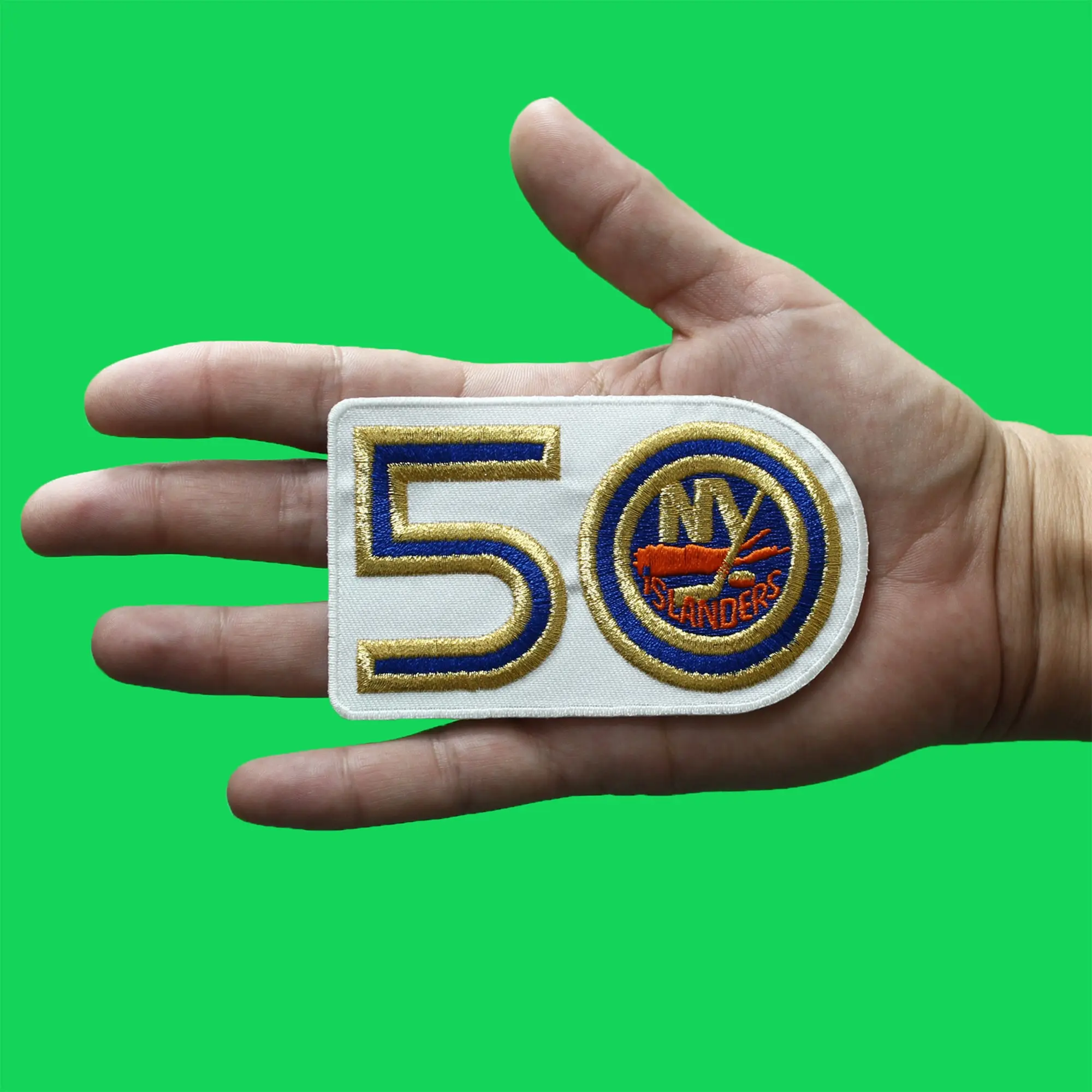 New York Islanders 50th Anniversary Jersey Patch 2022-23 (White) - Image 3