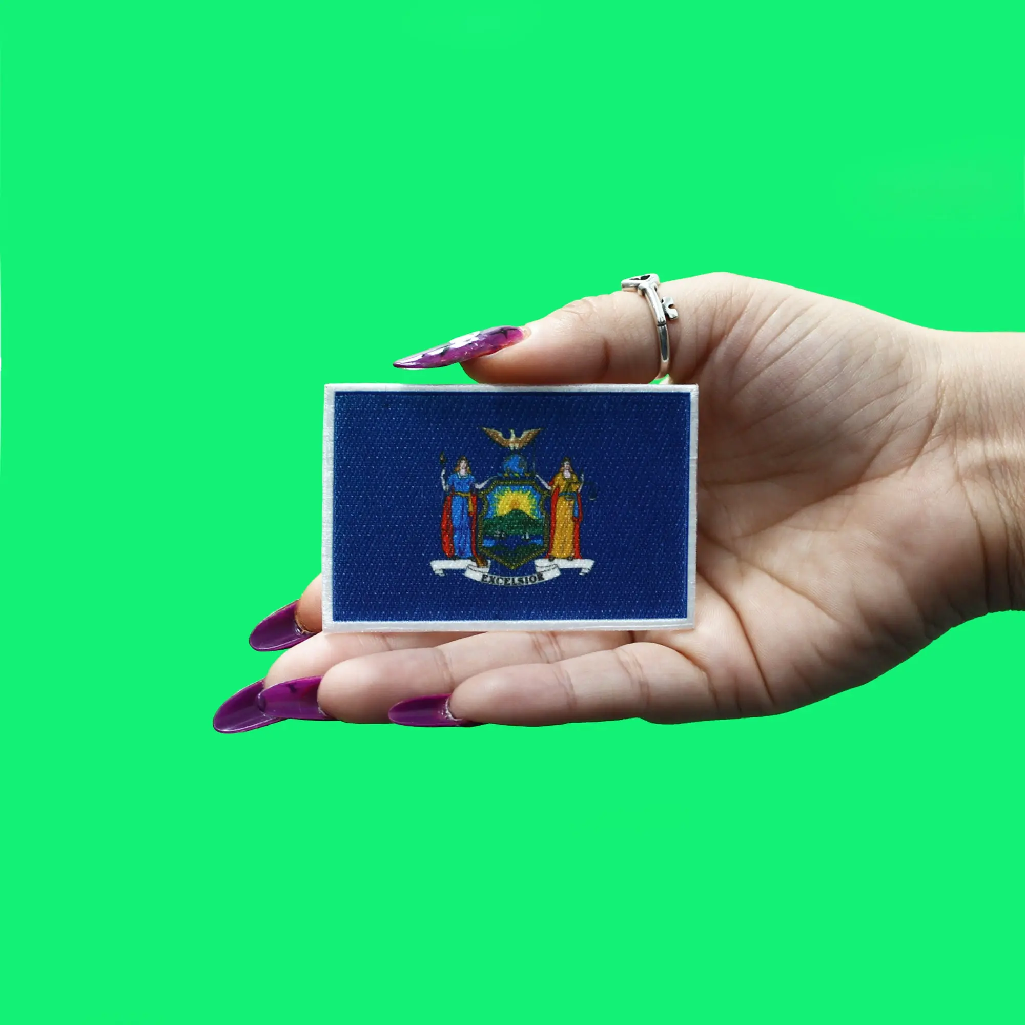 New York Patch State Flag Embroidered Iron On - Image 2