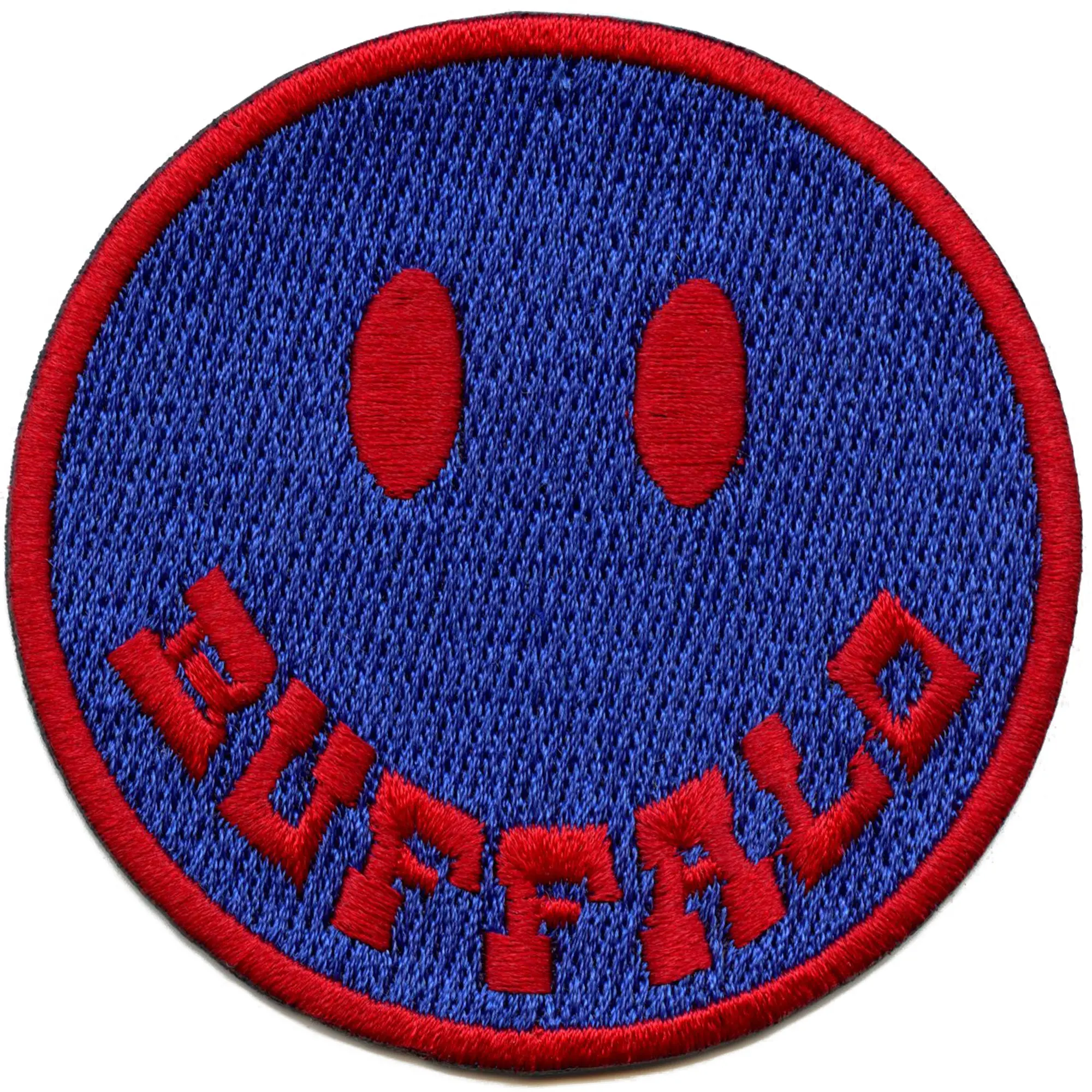 Buffalo New York Smiley Face Patch City Blue Embroidered Iron-on