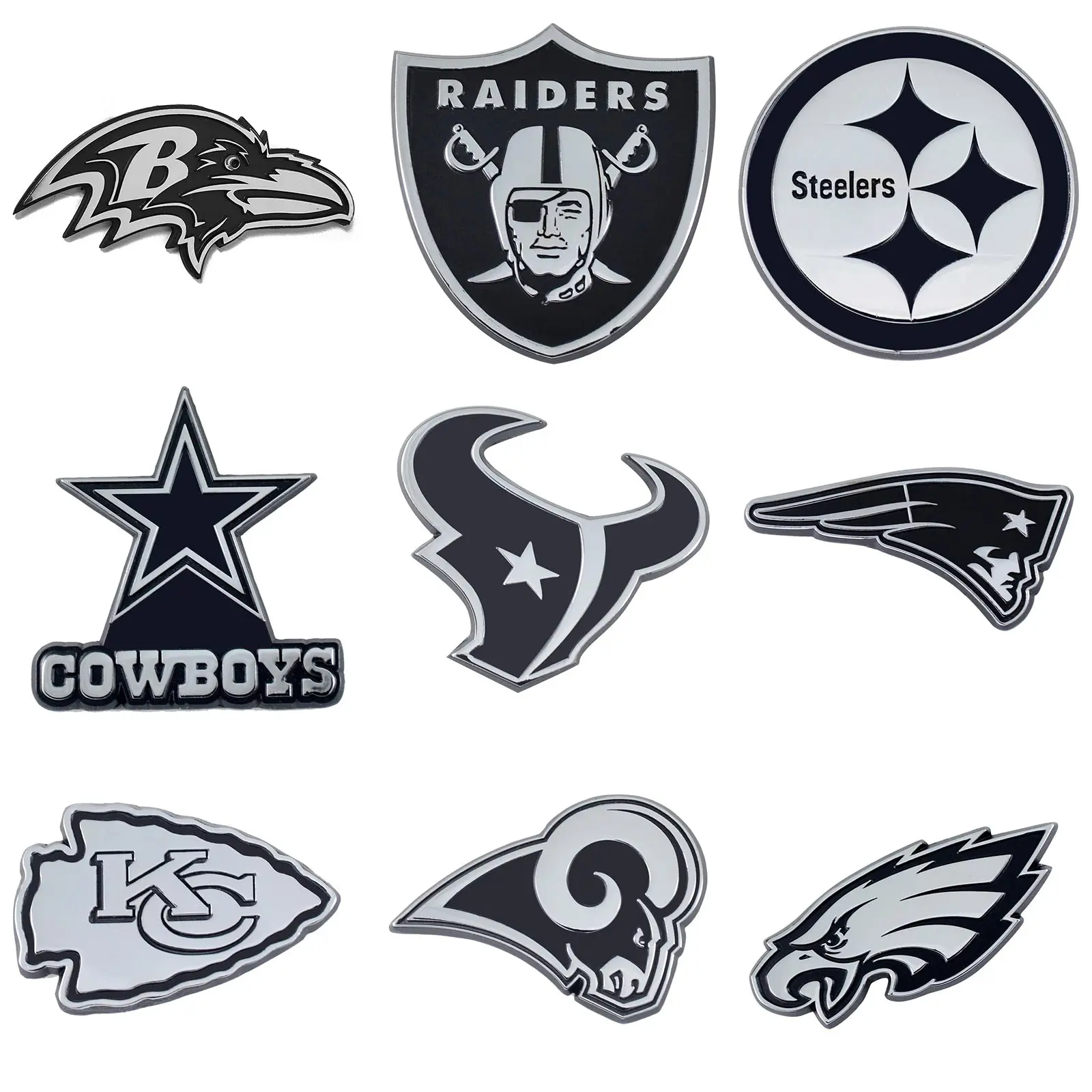 NFL All Teams Premium Chrome Plated Solid Metal Car Auto Emblems Official Logo - Image 33