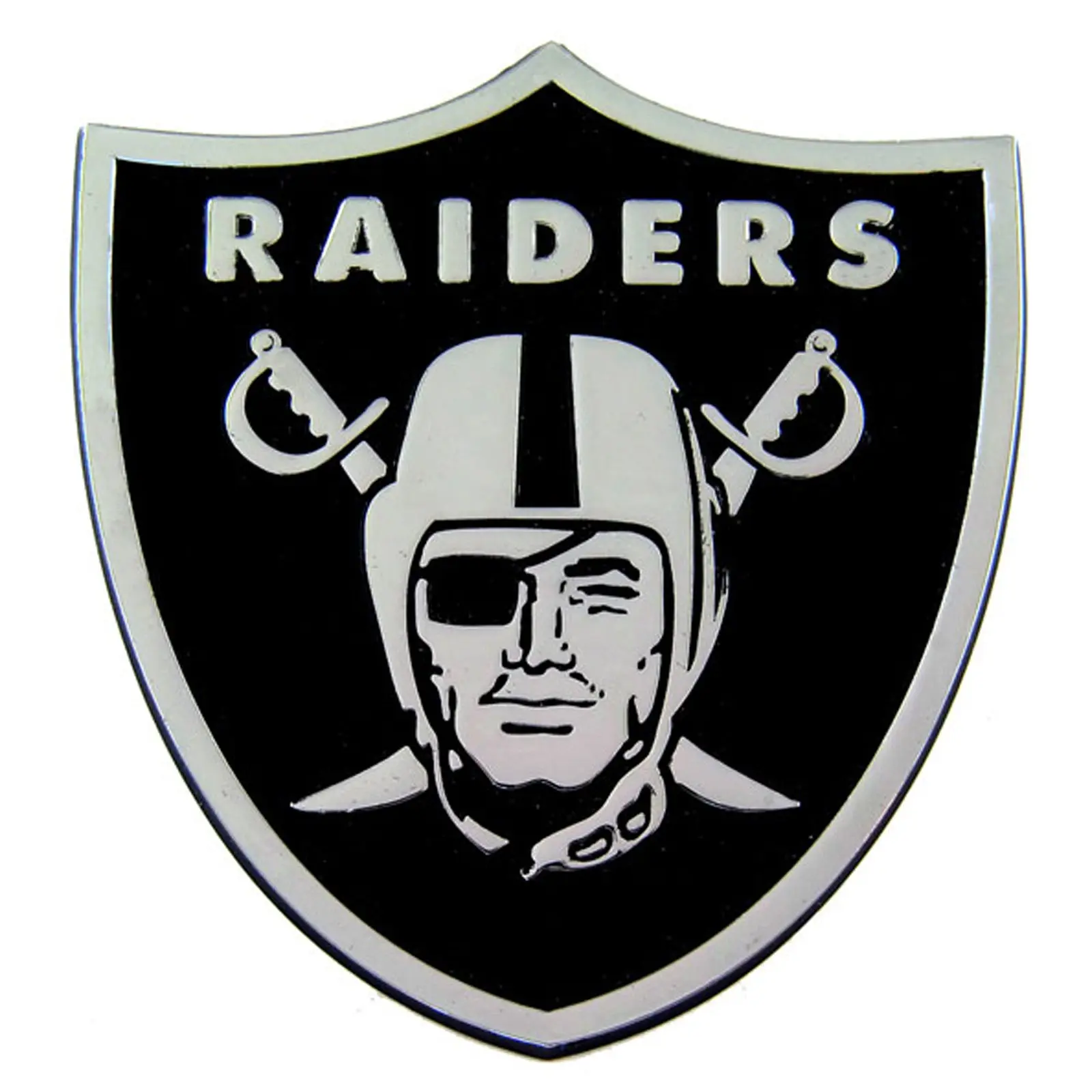 Las Vegas Raiders Premium Solid Metal Chrome Plated Car Auto Emblem