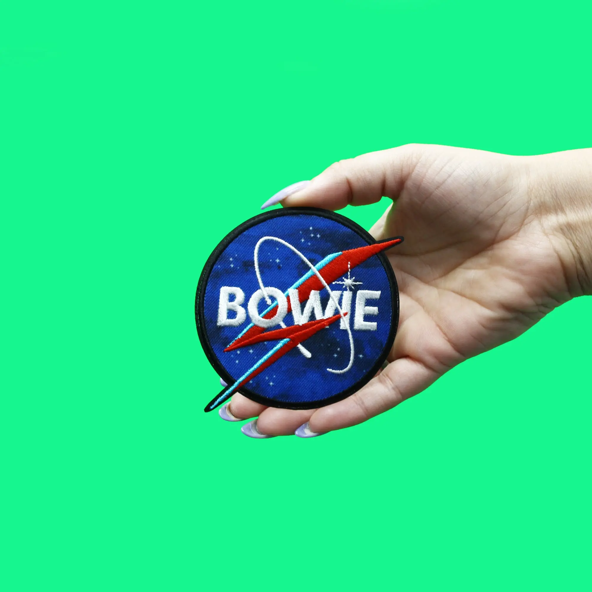 Official David Bowie Patch NASA Bolt Embroidered Iron On - Image 2