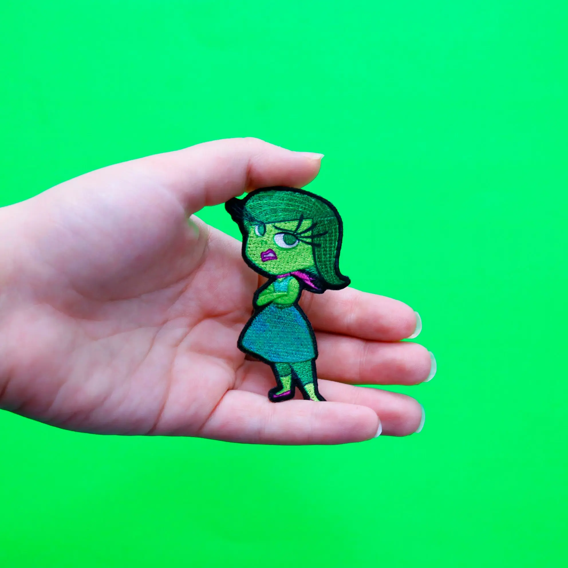 Official Disney's Inside Out Disgust Embroidered Iron On Applique Patch - Image 3