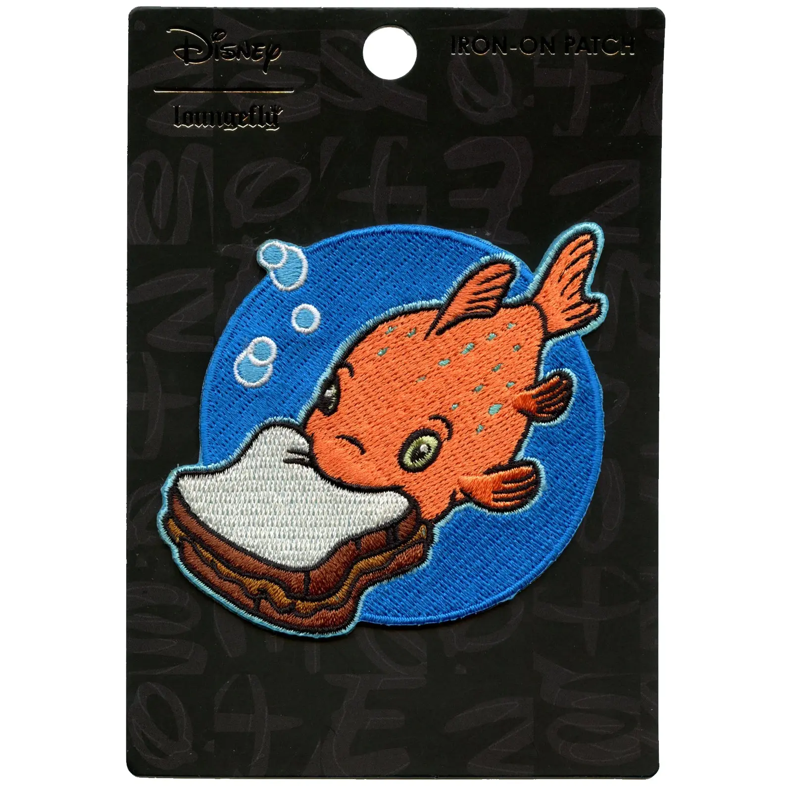 Official Lilo And Stitch: Pudge The Fish With Sandwich Embroidered Iron On Patch - Image 2