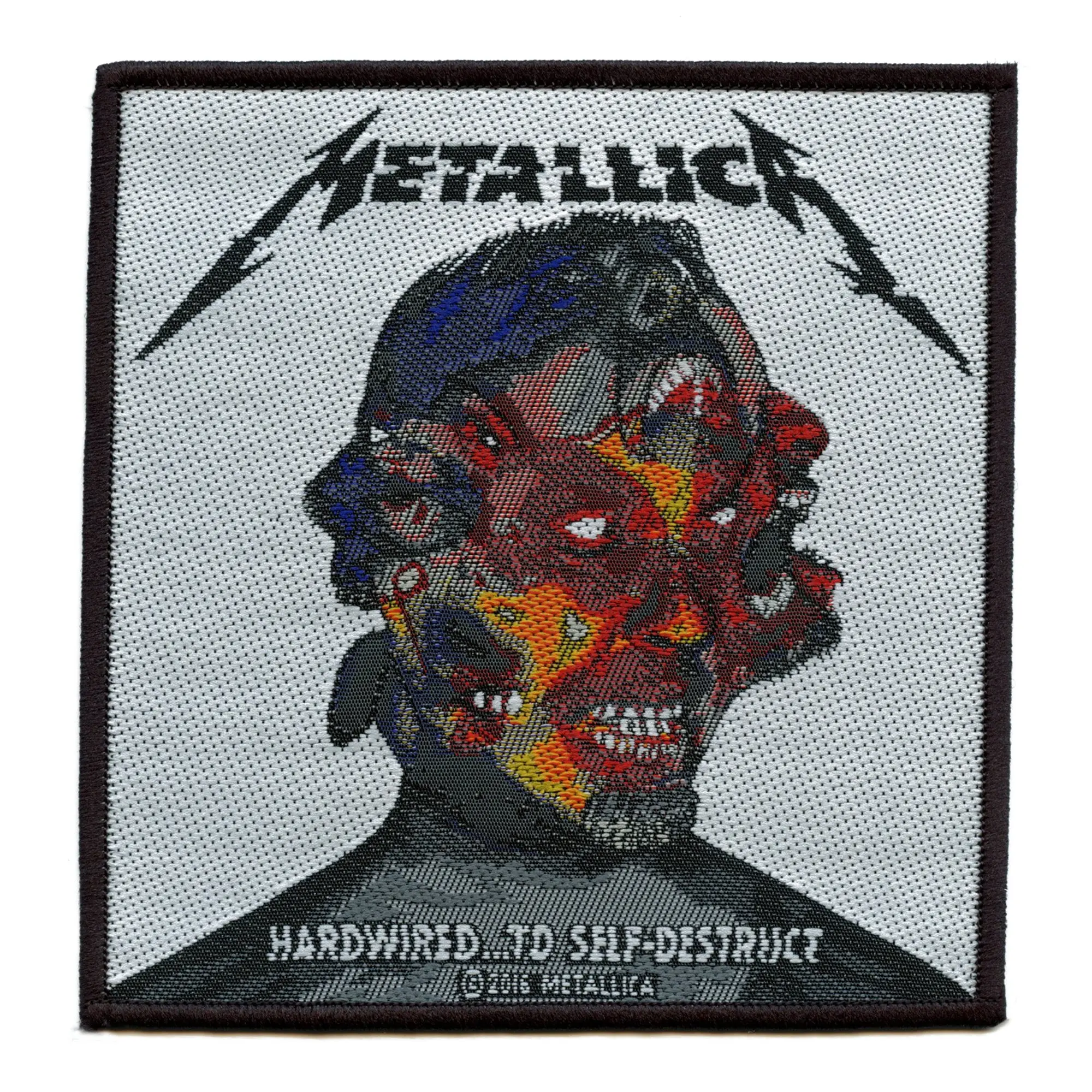Official Metallica Rock Patch Hardwired Three Faces Woven Sew On