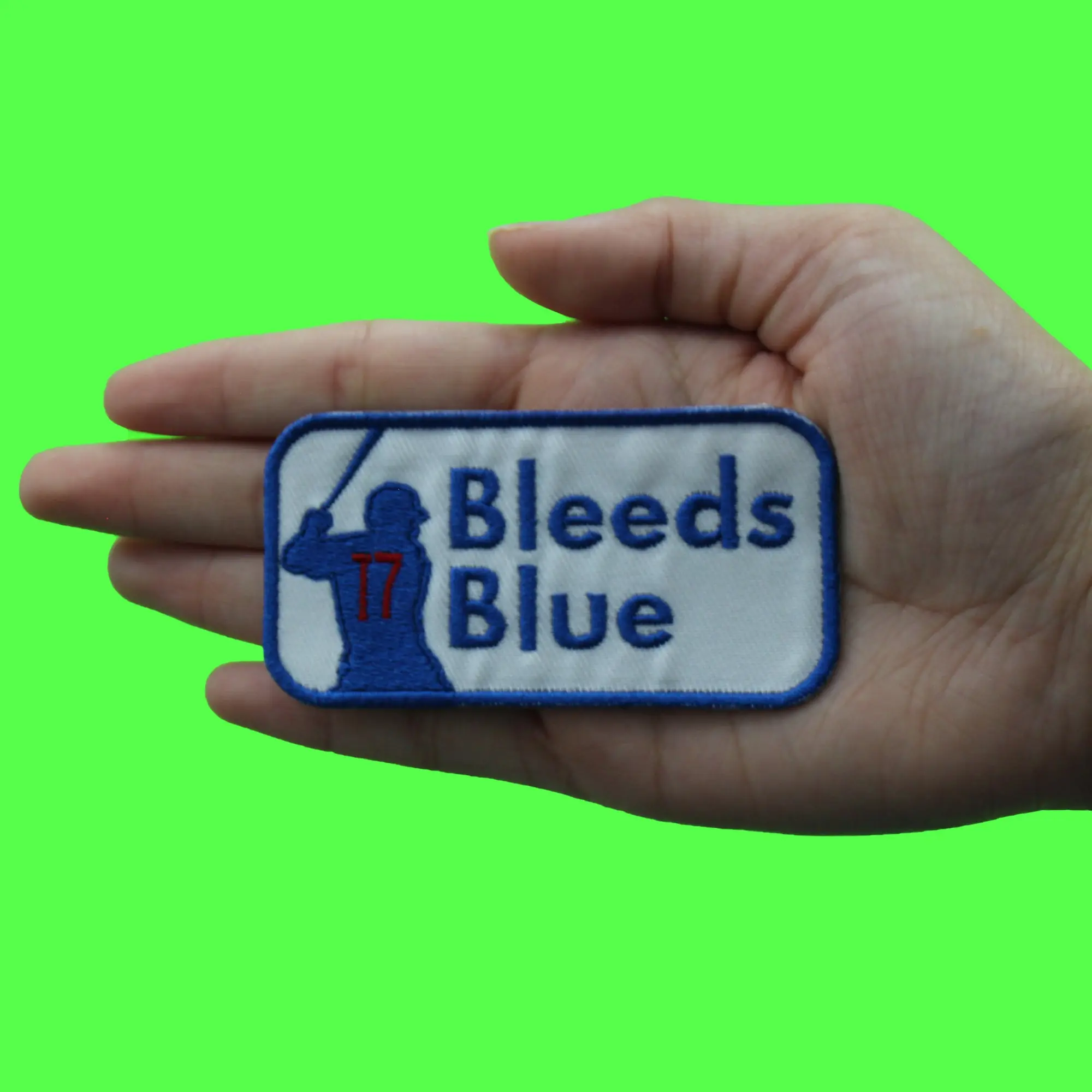 Ohtani Bleeds Blue Patch Los Angeles Japanese Baseball Embroidered Iron-On - Image 2
