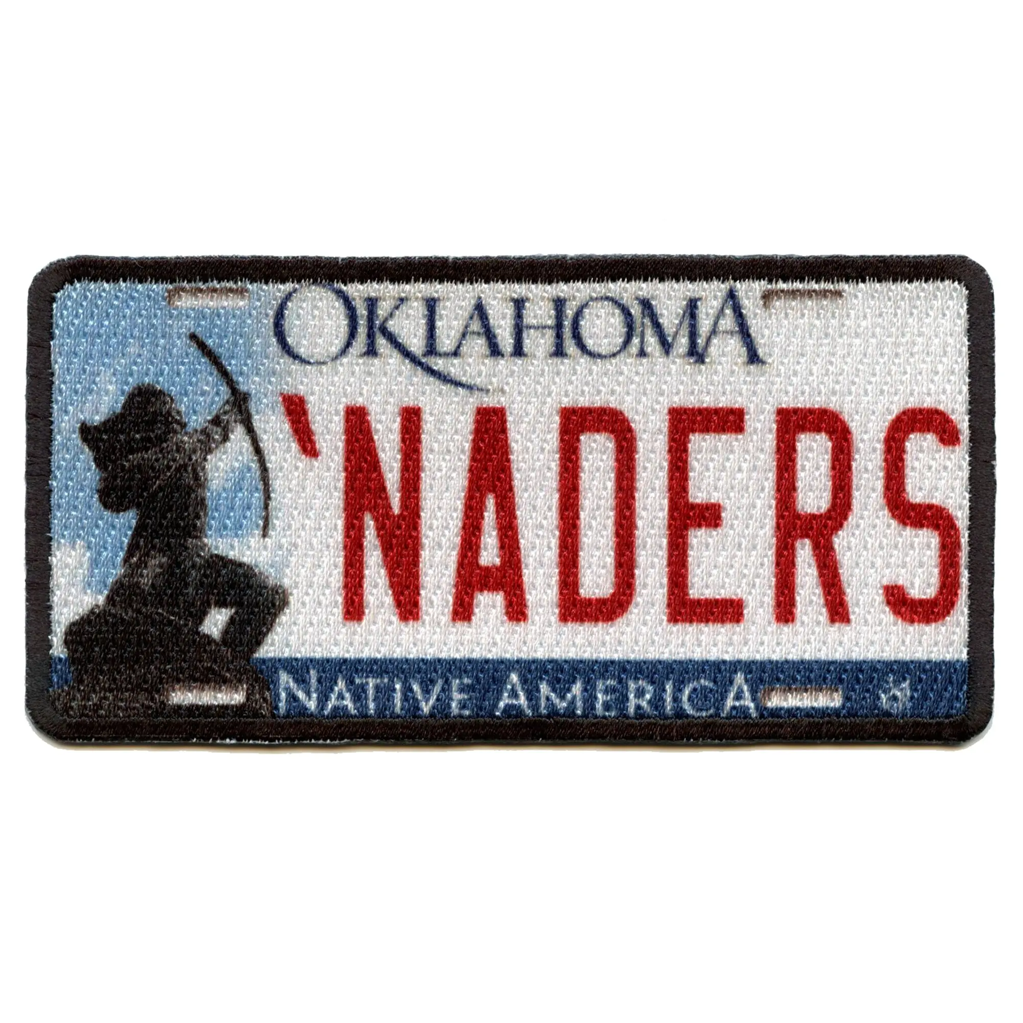 Oklahoma License Plate Patch Tornado Valley Travel Sublimated Iron On