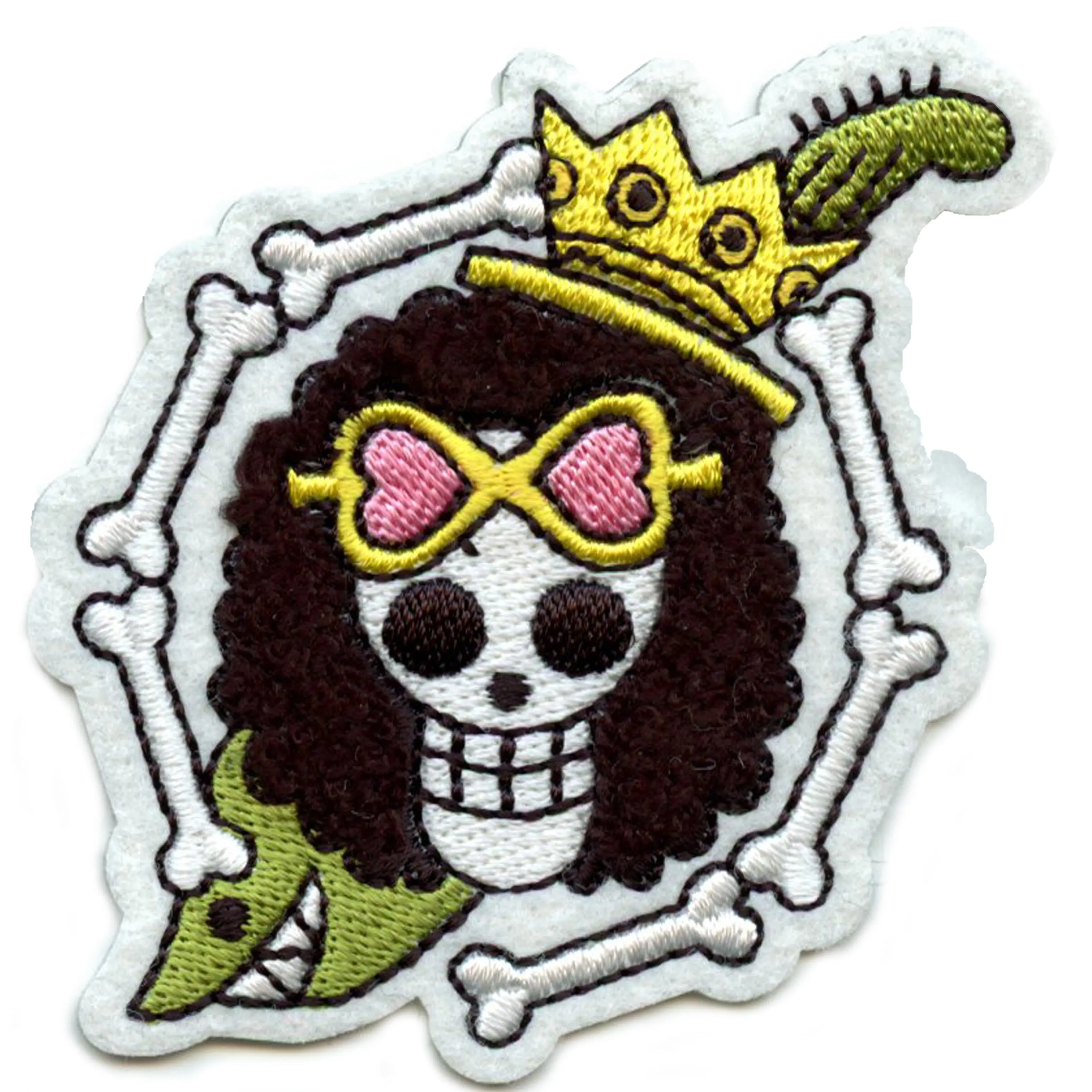 One Piece Brooke Jolly Roger Patch Jolly Musician Skull Anime Embroidered Iron On - Image 2