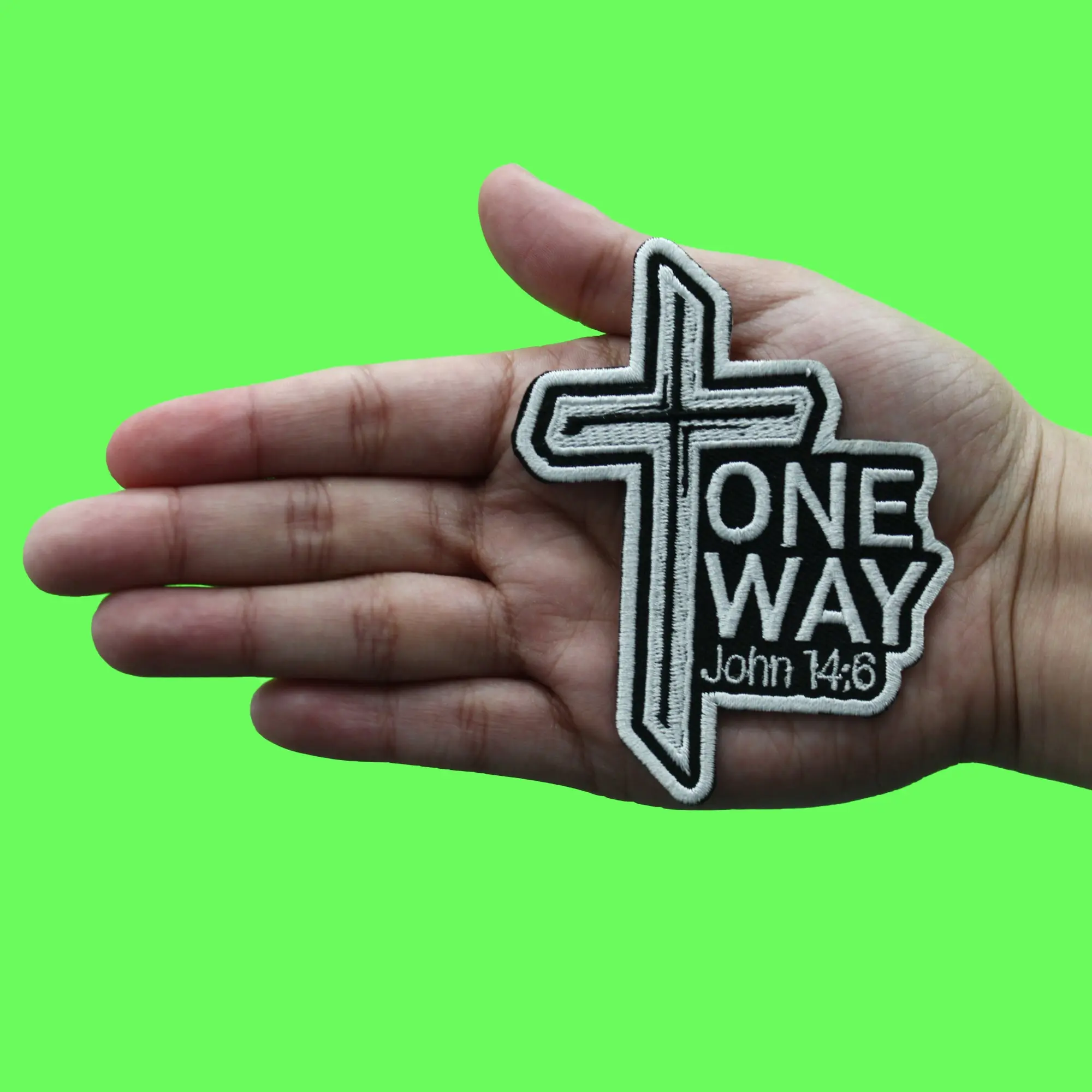 One Way John 14:6 Patch Bible Scripture Religious Embroidered Iron-On - Image 2
