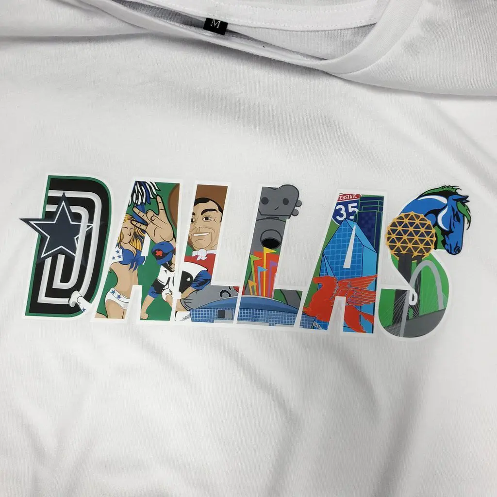 Patch Collection's Dallas Texas Iconic Collage Unisex Crewneck T-Shirt - Image 2
