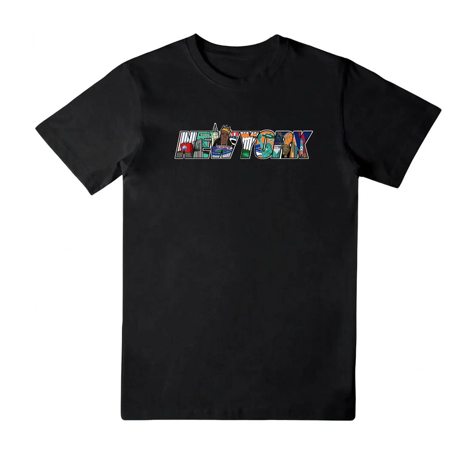 New York Collage Iconic Themed Unisex Crewneck T-Shirt