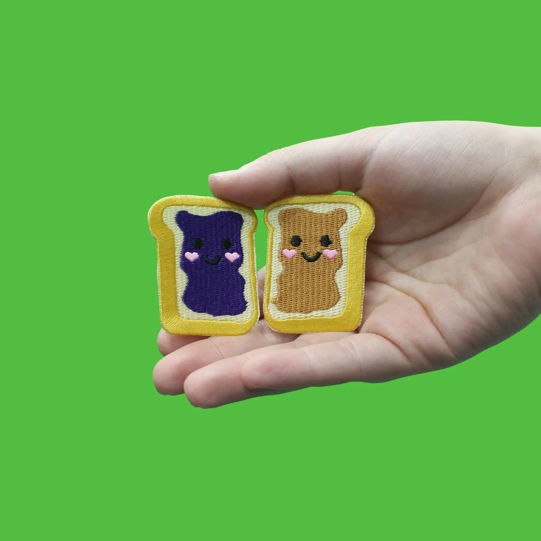 Peanut Butter And Jelly Matching Iron On Embroidered Patch Set - Image 2