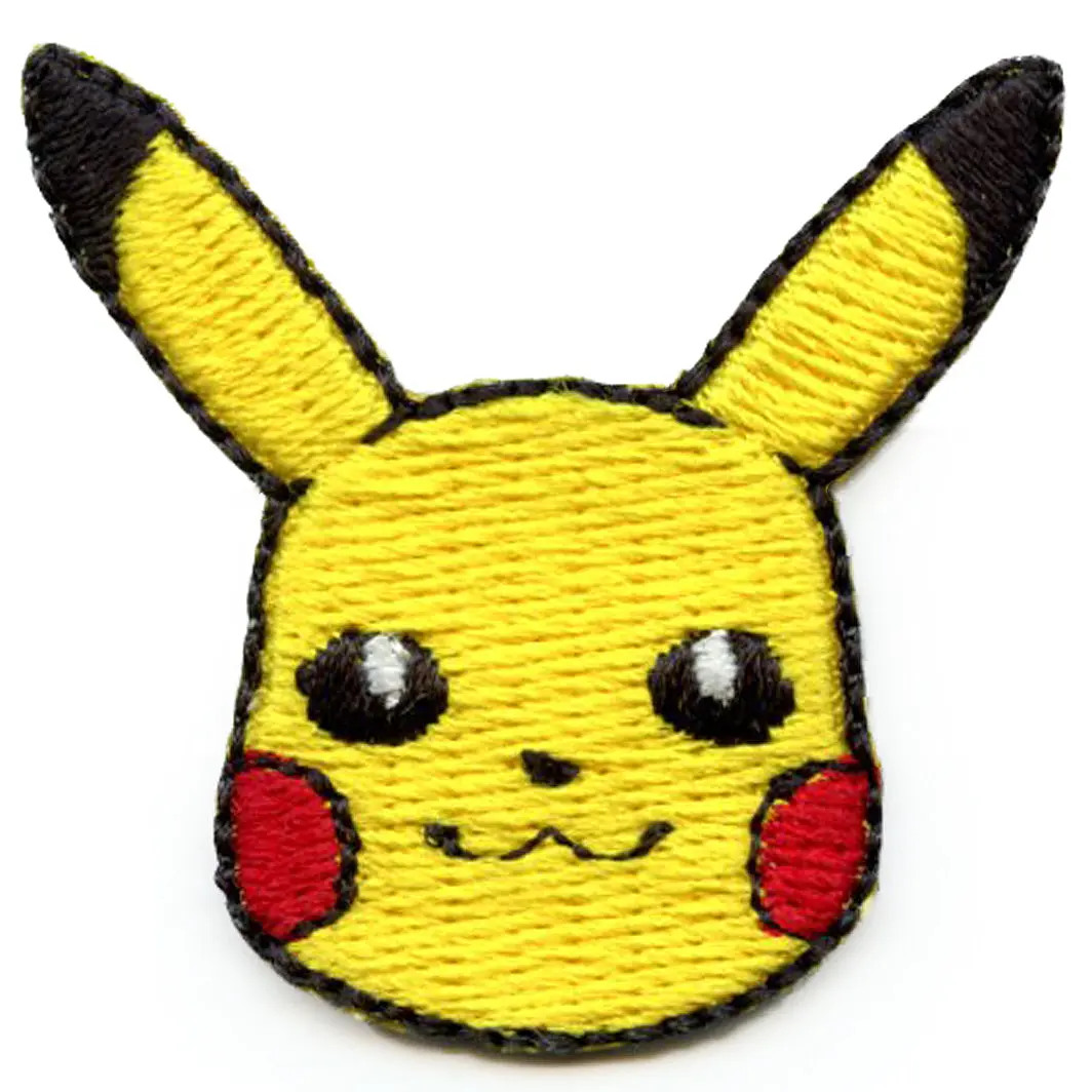 Pikachu Pokémon Head Patch Games TV Character Embroidered Iron-On