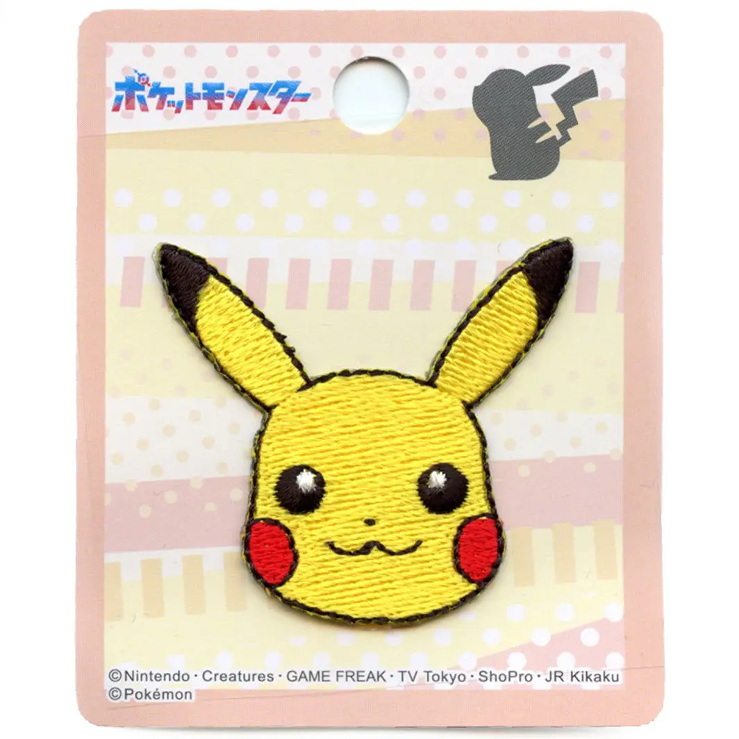 Pikachu Pokémon Head Patch Games TV Character Embroidered Iron-On - Image 2