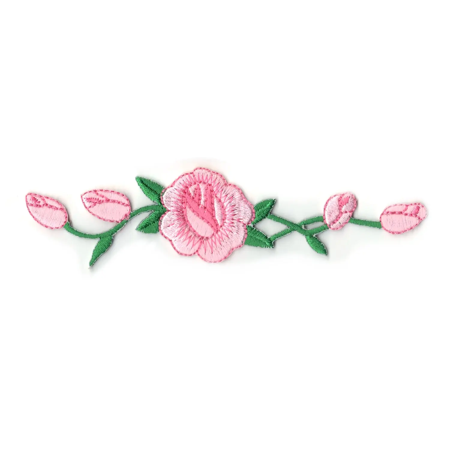 Pink Sneaker Rose Flowers Embroidered Patch