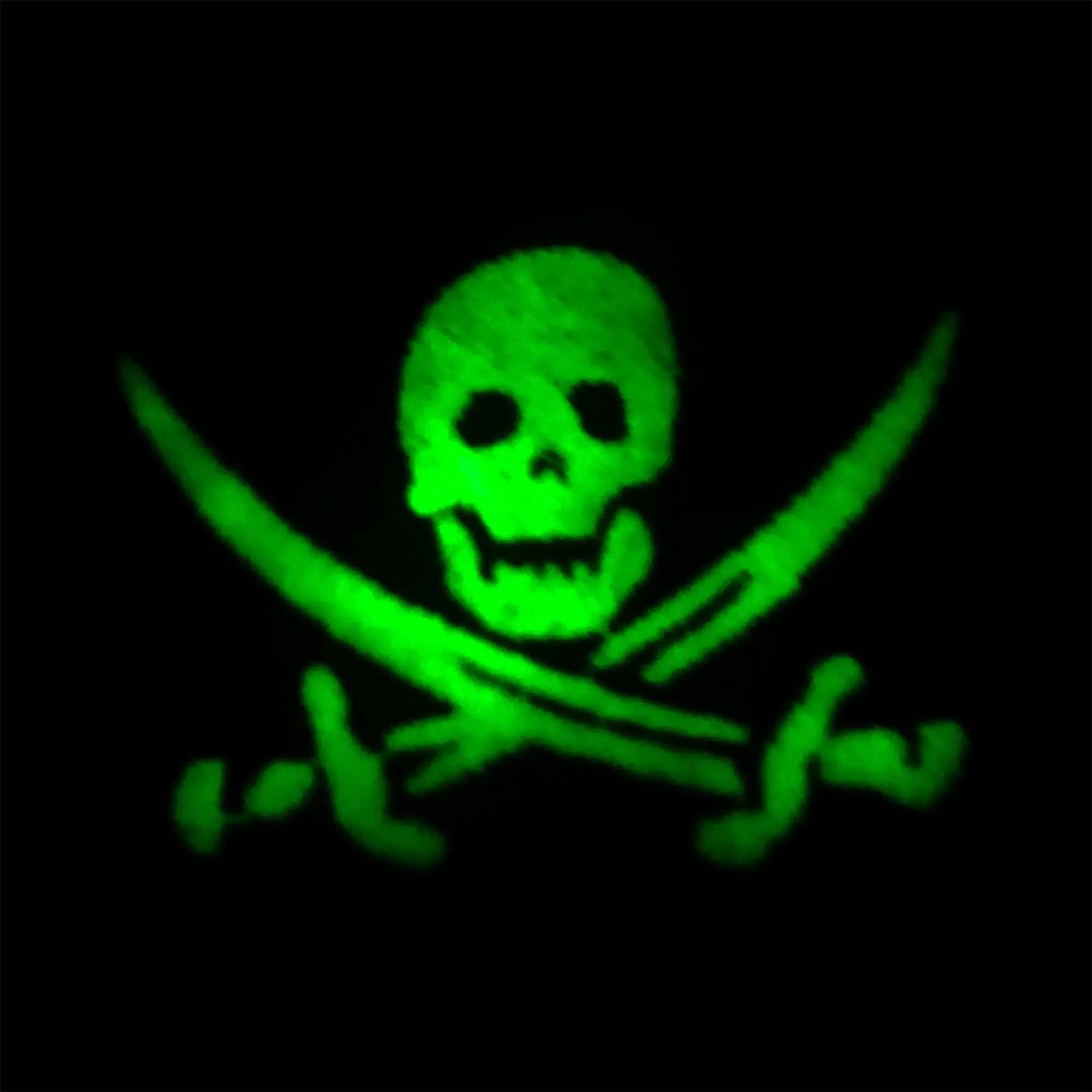 Pirates Flag Glow In Dark Iron On Patch - Image 2