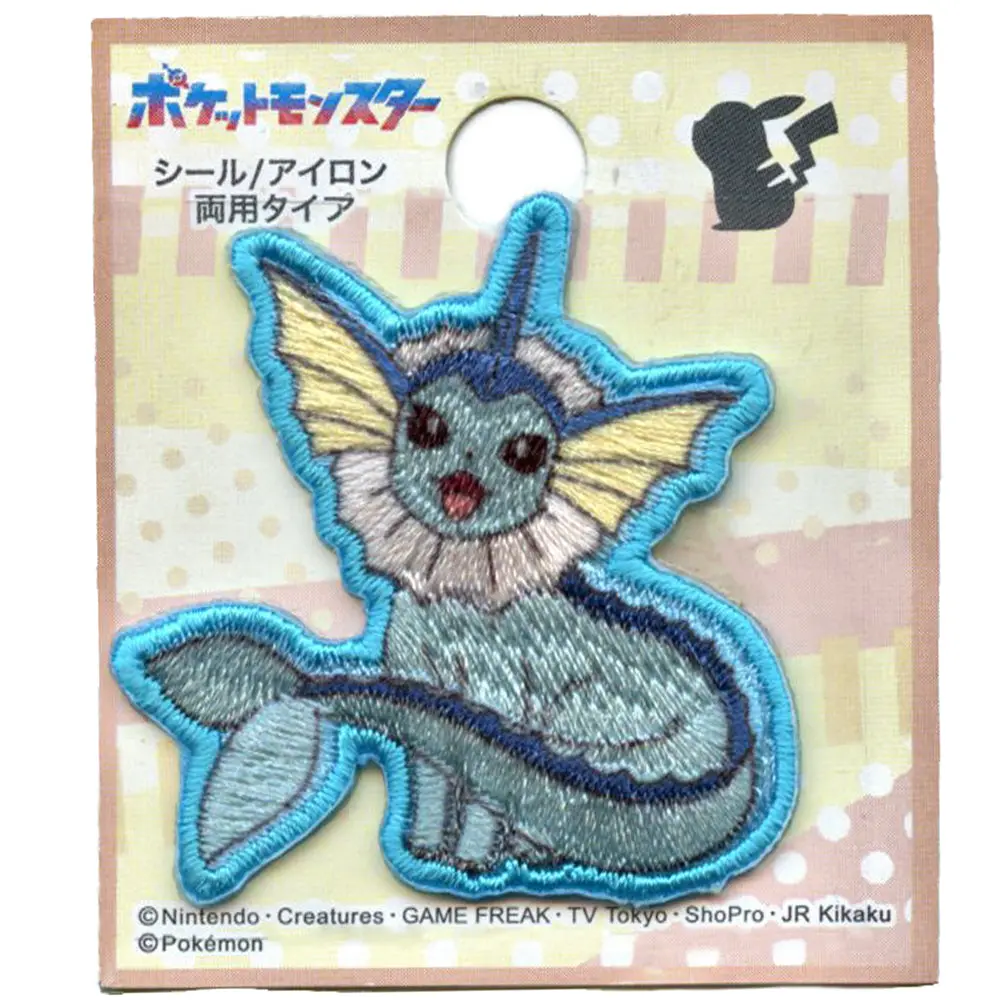 Pokémon Vaporeon Patch Games TV Character Sublimated Embroidery Iron-On