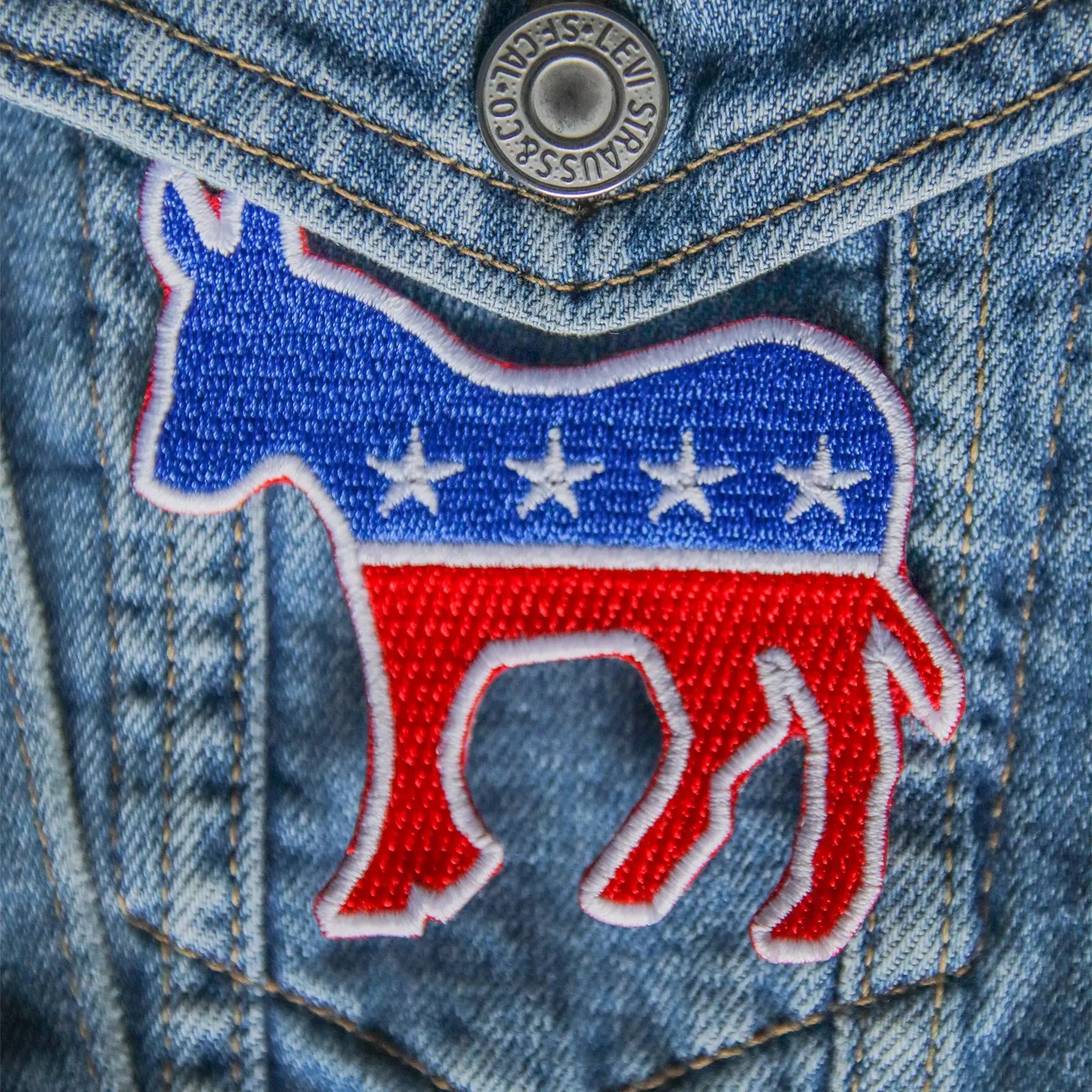 Political Democratic Donkey Embroidered Iron On Patch - Image 2