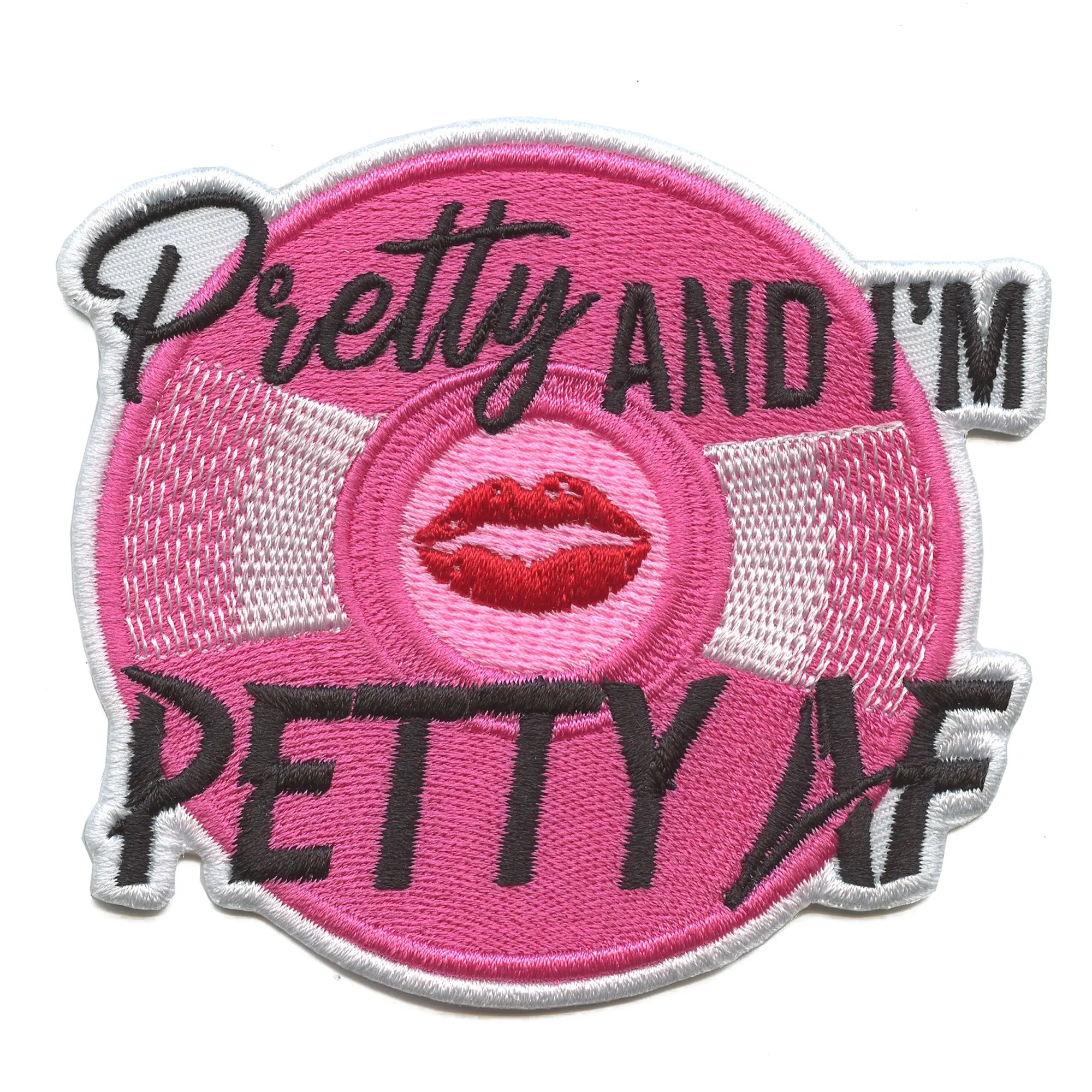 Pretty and Petty AF Patch Vinyl Music Script Embroidered Iron On