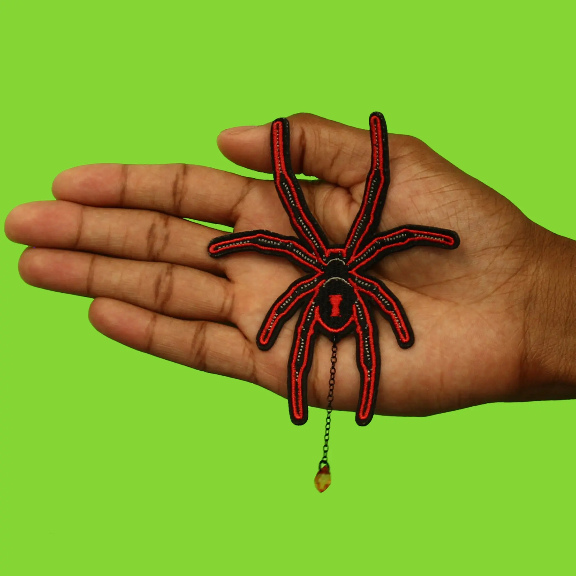 Red Charm Spider Patch Fun Insect Embroidered Iron On - Image 2