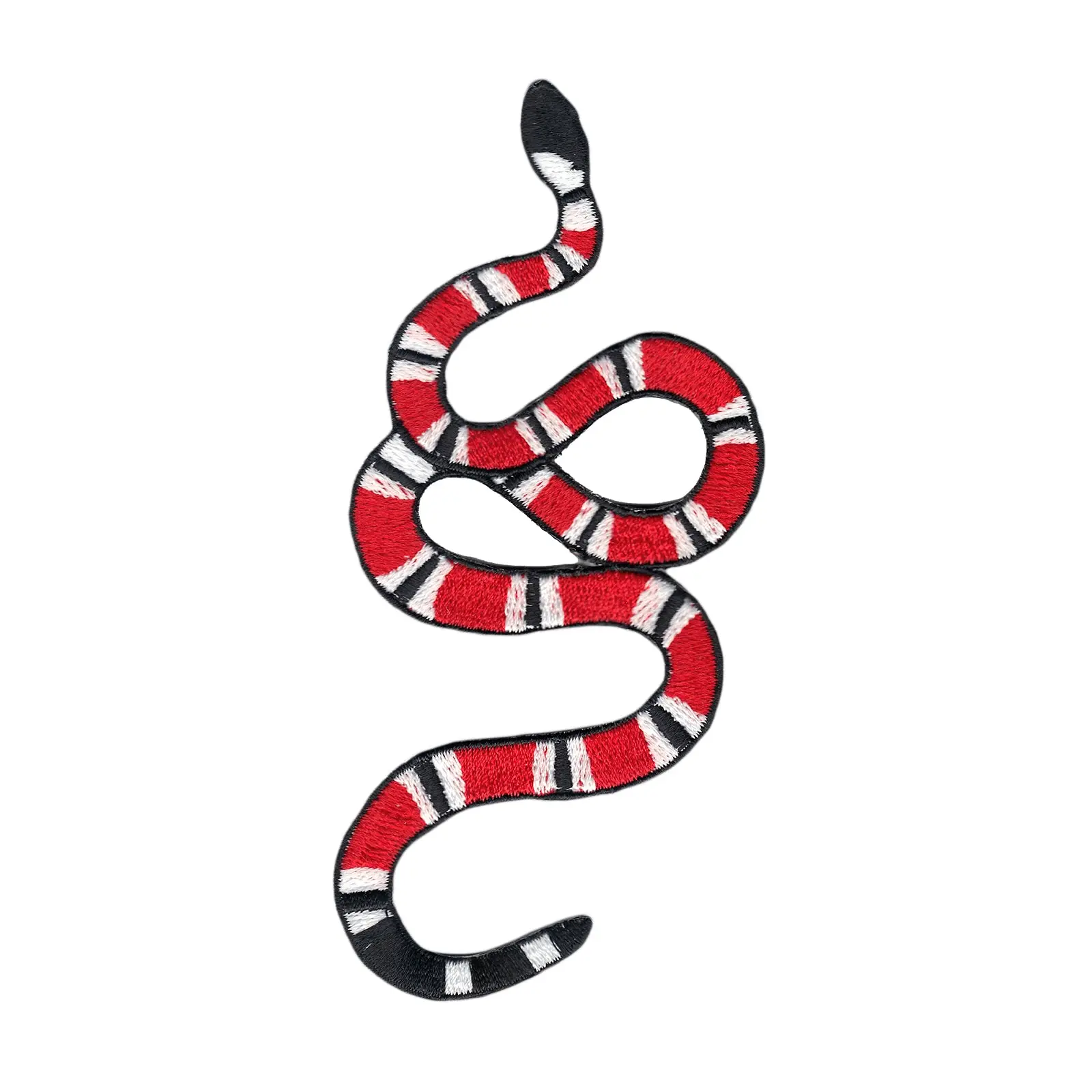 Red Coral Snake (ALT) Iron On Applique Patch - Left