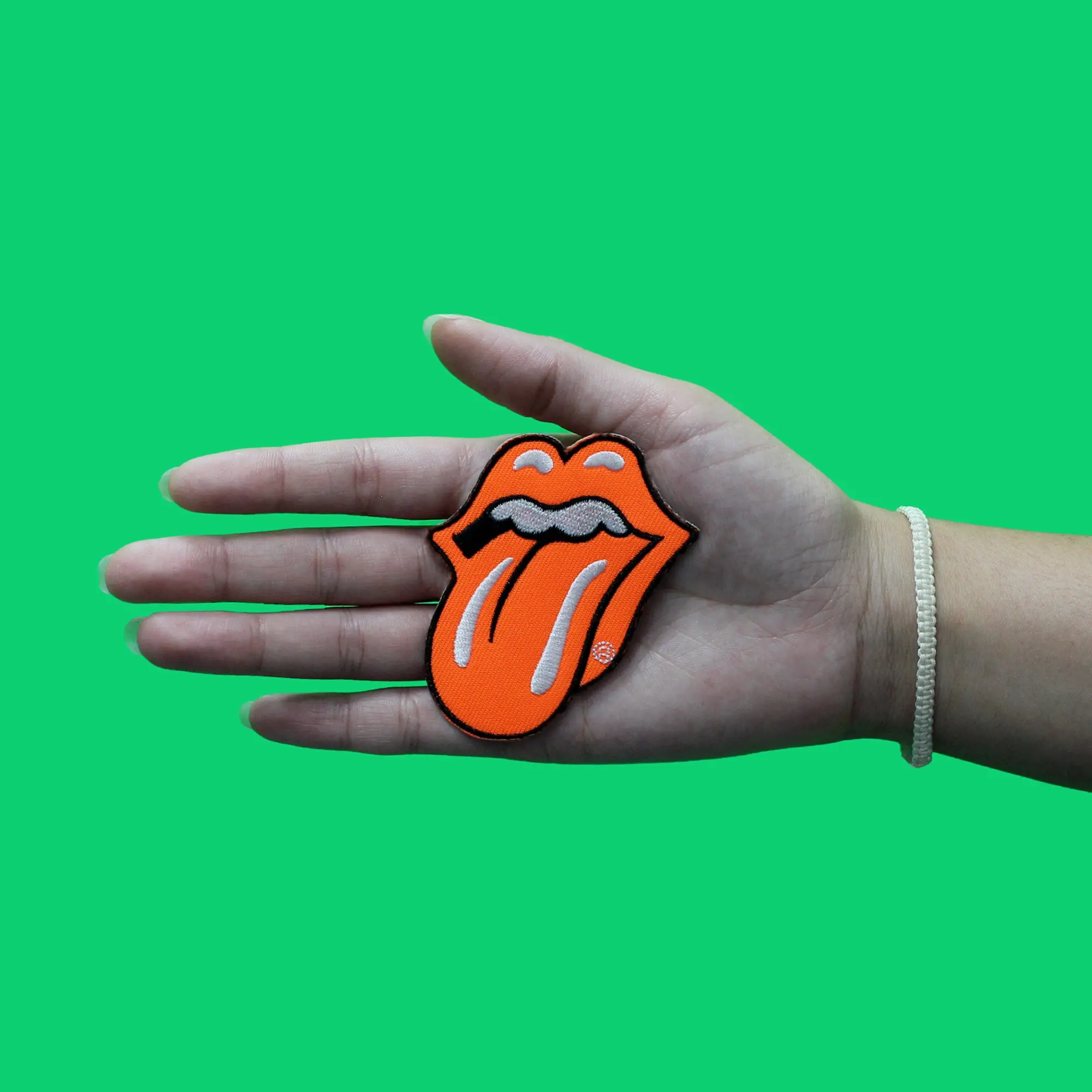 Rolling Stones Classic Patch Orange Tongue Out Embroidered Iron On - Image 2