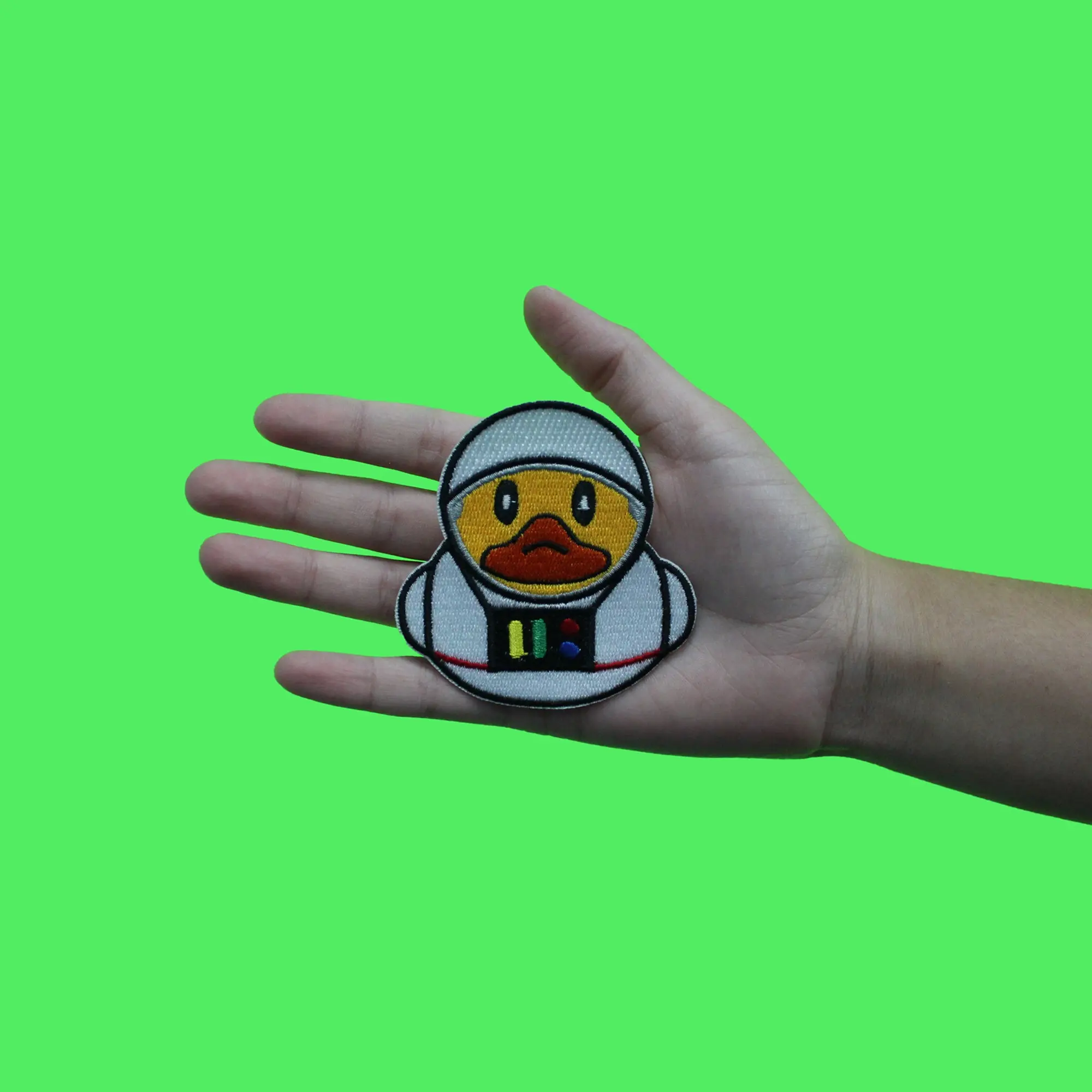 Rubber Duck Astronaut Patch Outer Space Animal Embroidered Iron on - Image 2