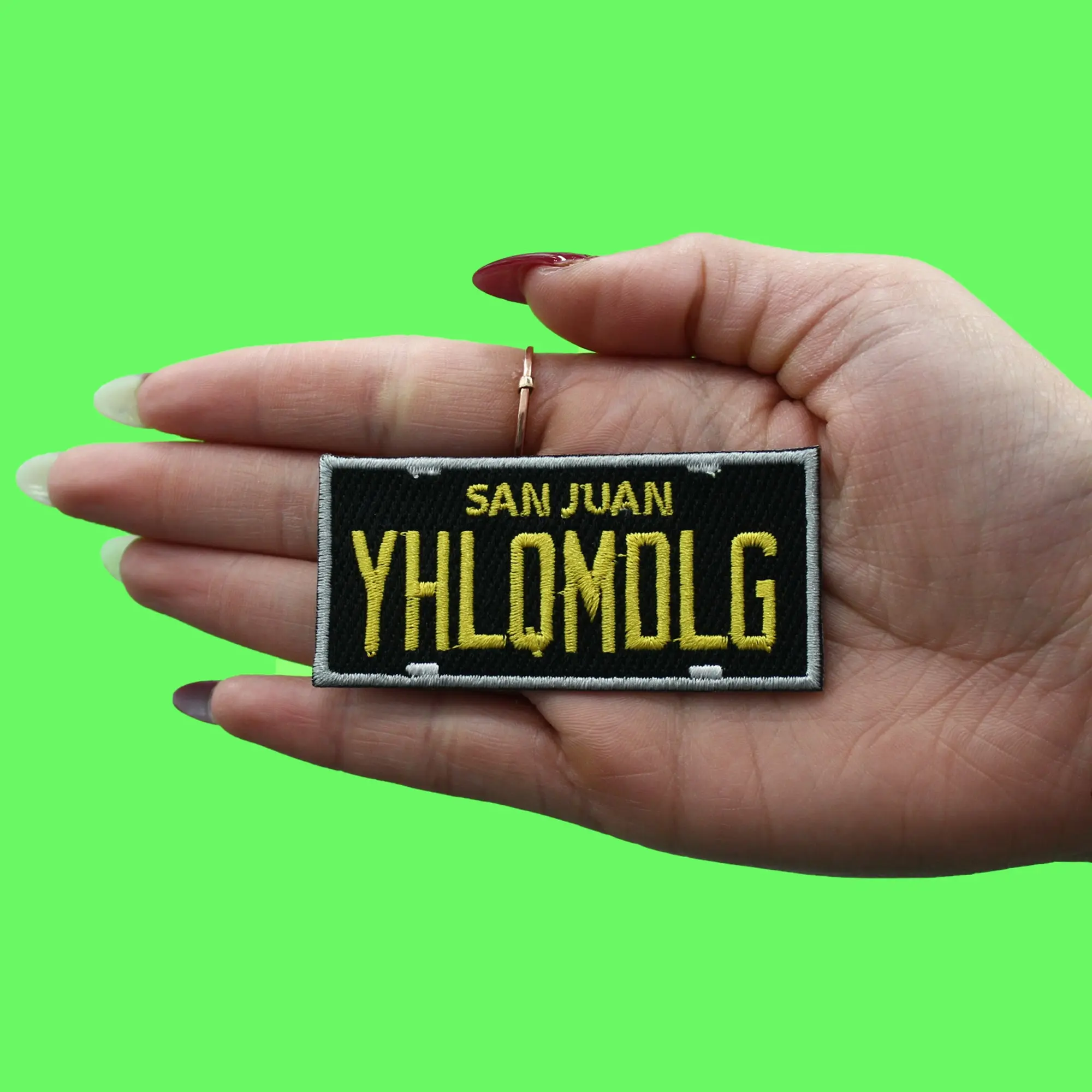 San Juan Reggaeton Patch Latino License Plate Embroidered Iron On - Image 2