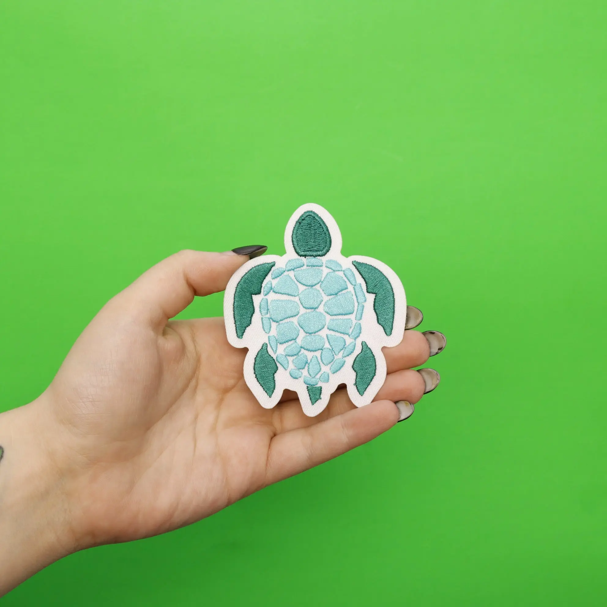 Sea Turtle Embroidered Iron On Patch - Image 2