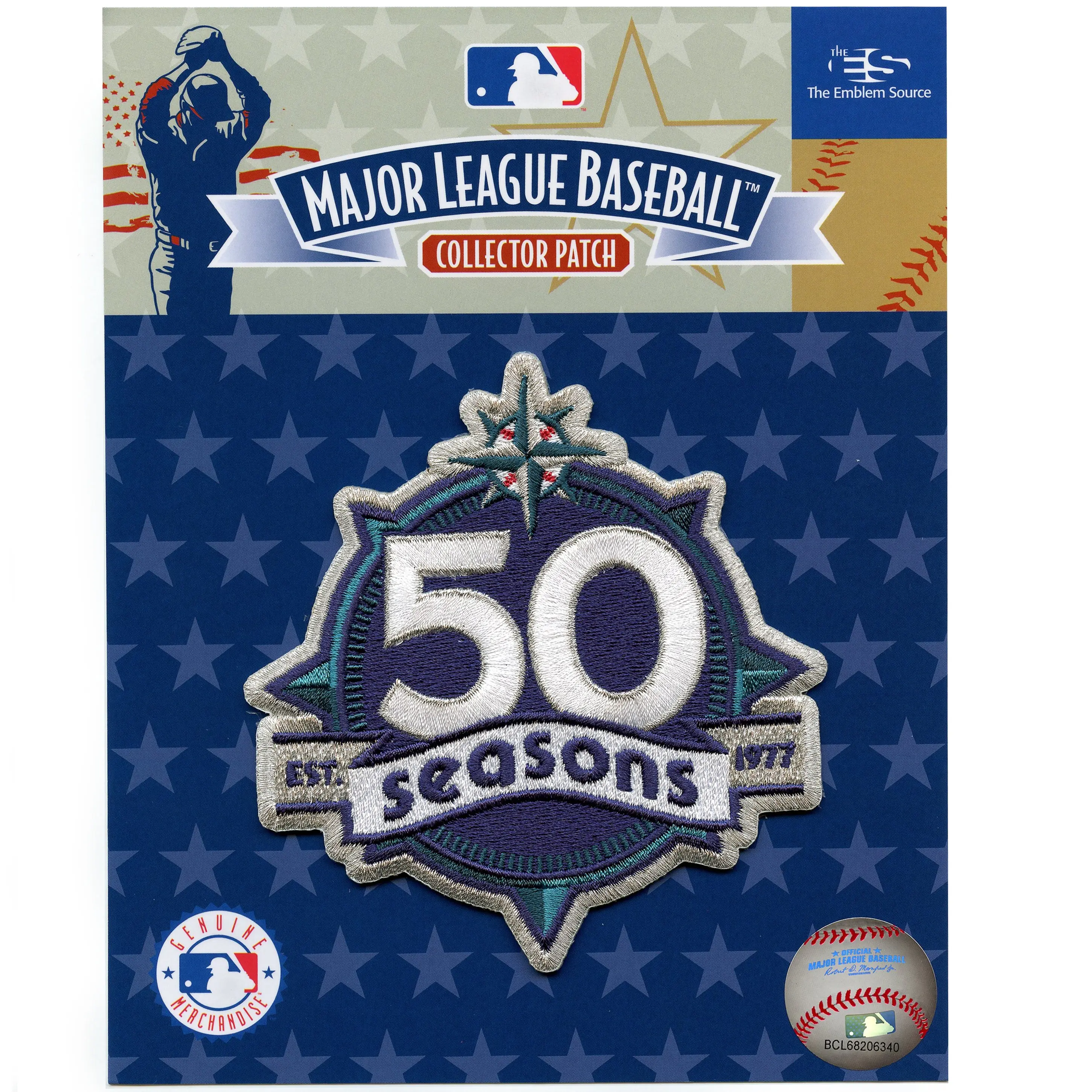 Seattle Mariners 50th Anniversary MLB Season Jersey Sleeve Embroidered Patch 2026