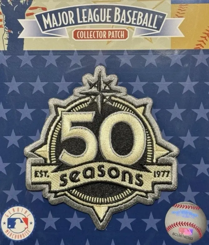 Seattle Mariners 50th Seasons Beige MLB Season Jersey Sleeve Patch